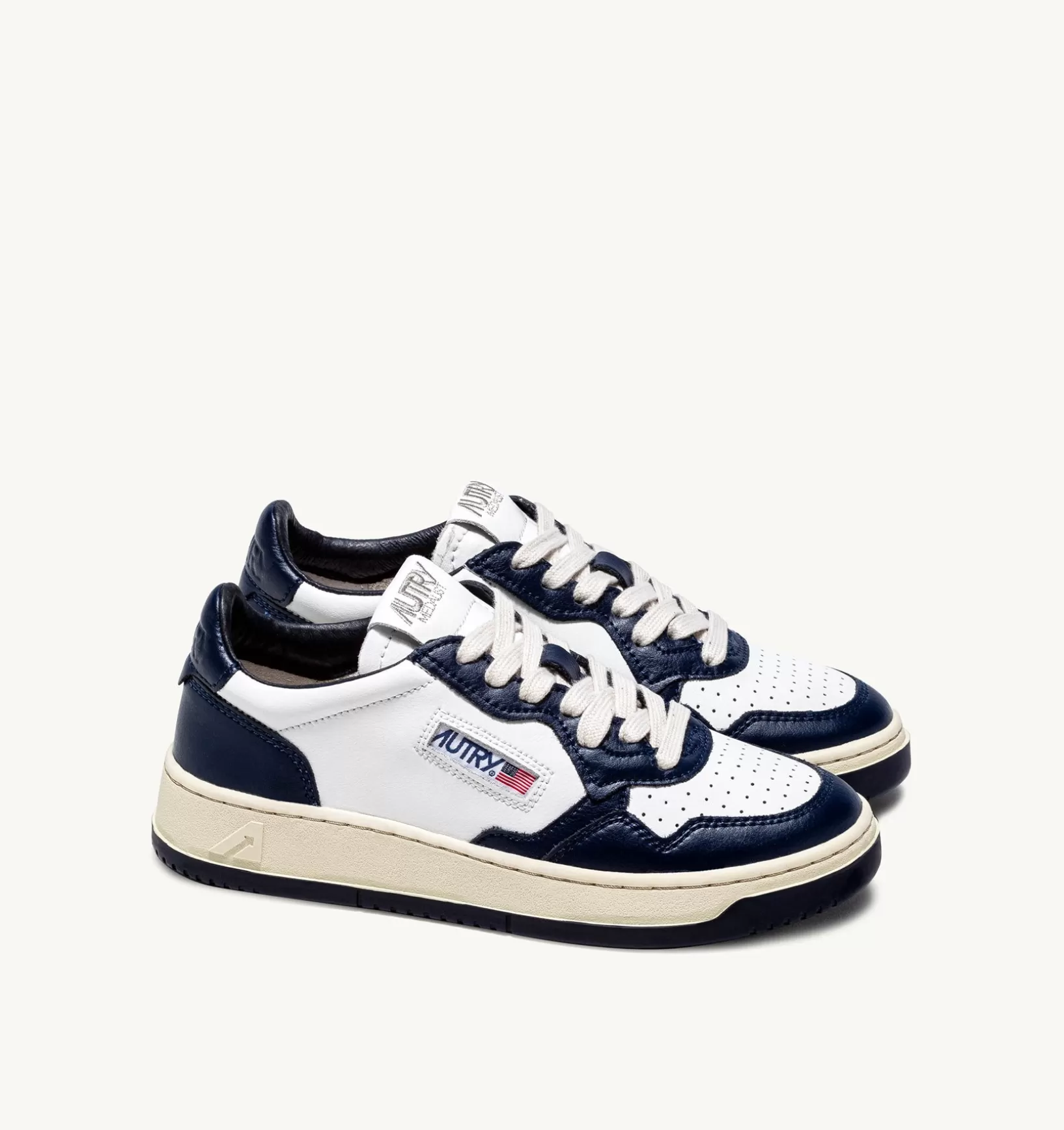AUTRY Sneakers Medalist Low In Pelle Bicolor Bianco Blu^Uomo Medalist