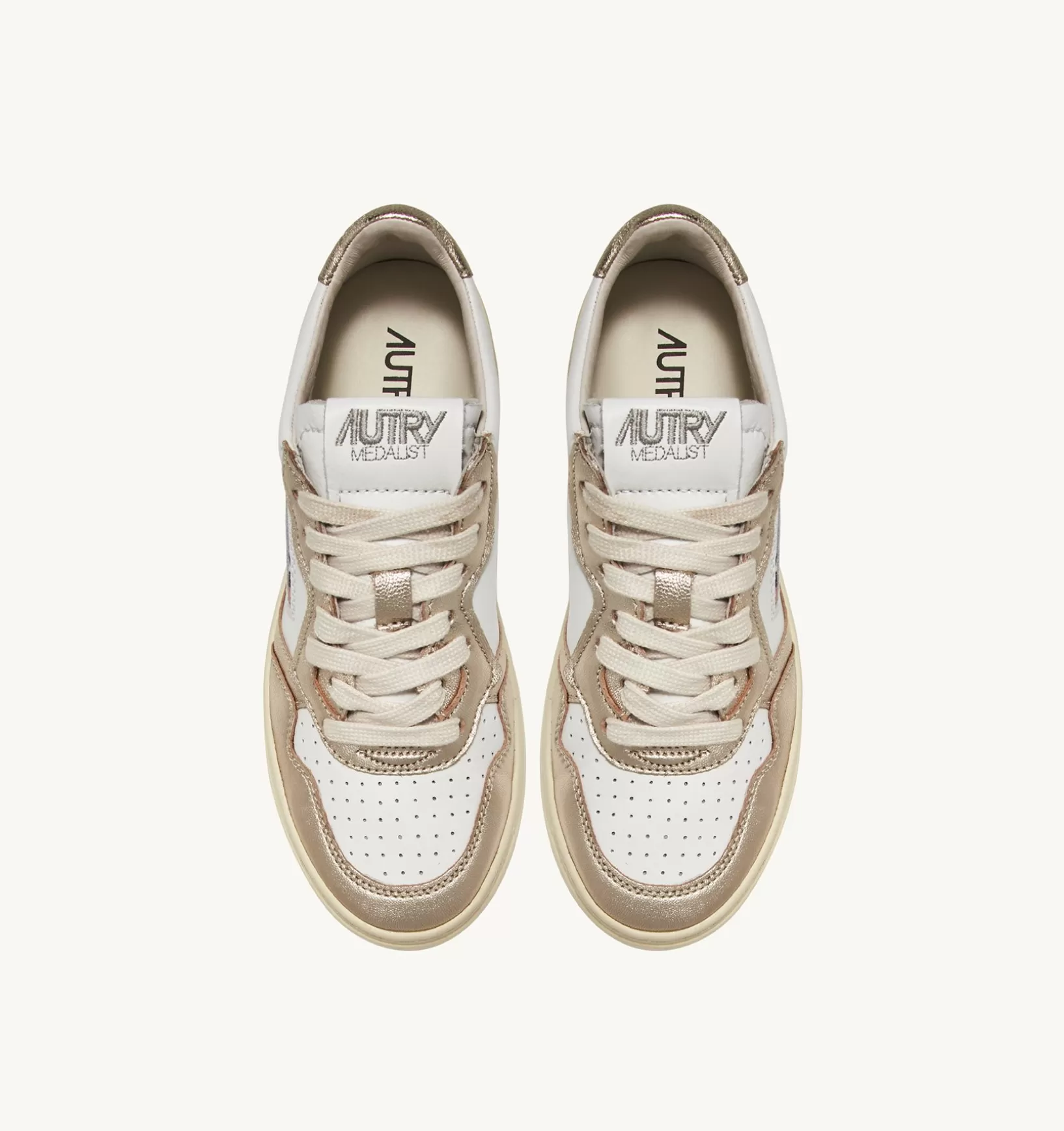AUTRY Sneakers Medalist Low In Pelle Bicolor Bianco E Platinum^Donna Medalist