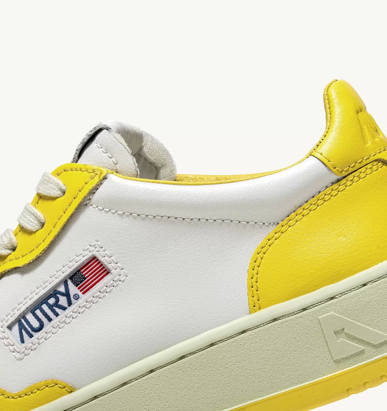 AUTRY Sneakers Medalist Low In Pelle Bicolore Bianco E Giallo^Donna Medalist