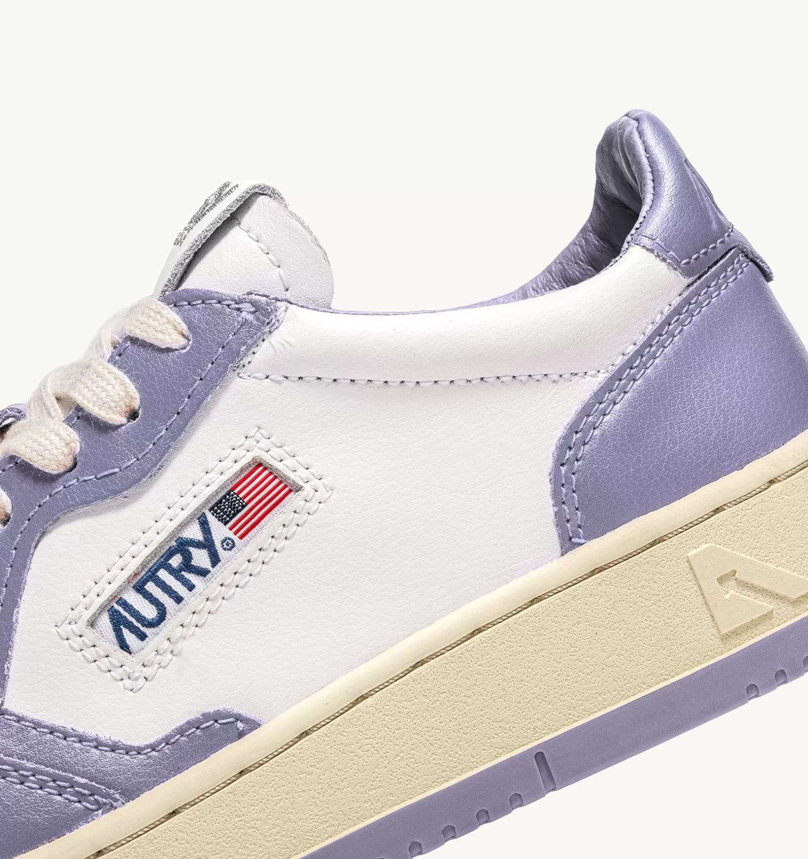 AUTRY Sneakers Medalist Low In Pelle Bicolore Bianco E Lavender^Uomo Medalist
