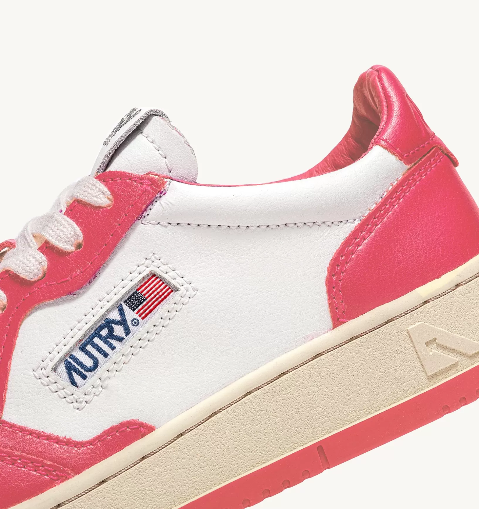 AUTRY Sneakers Medalist Low In Pelle Bicolore Bianco E Lobster^Donna Medalist