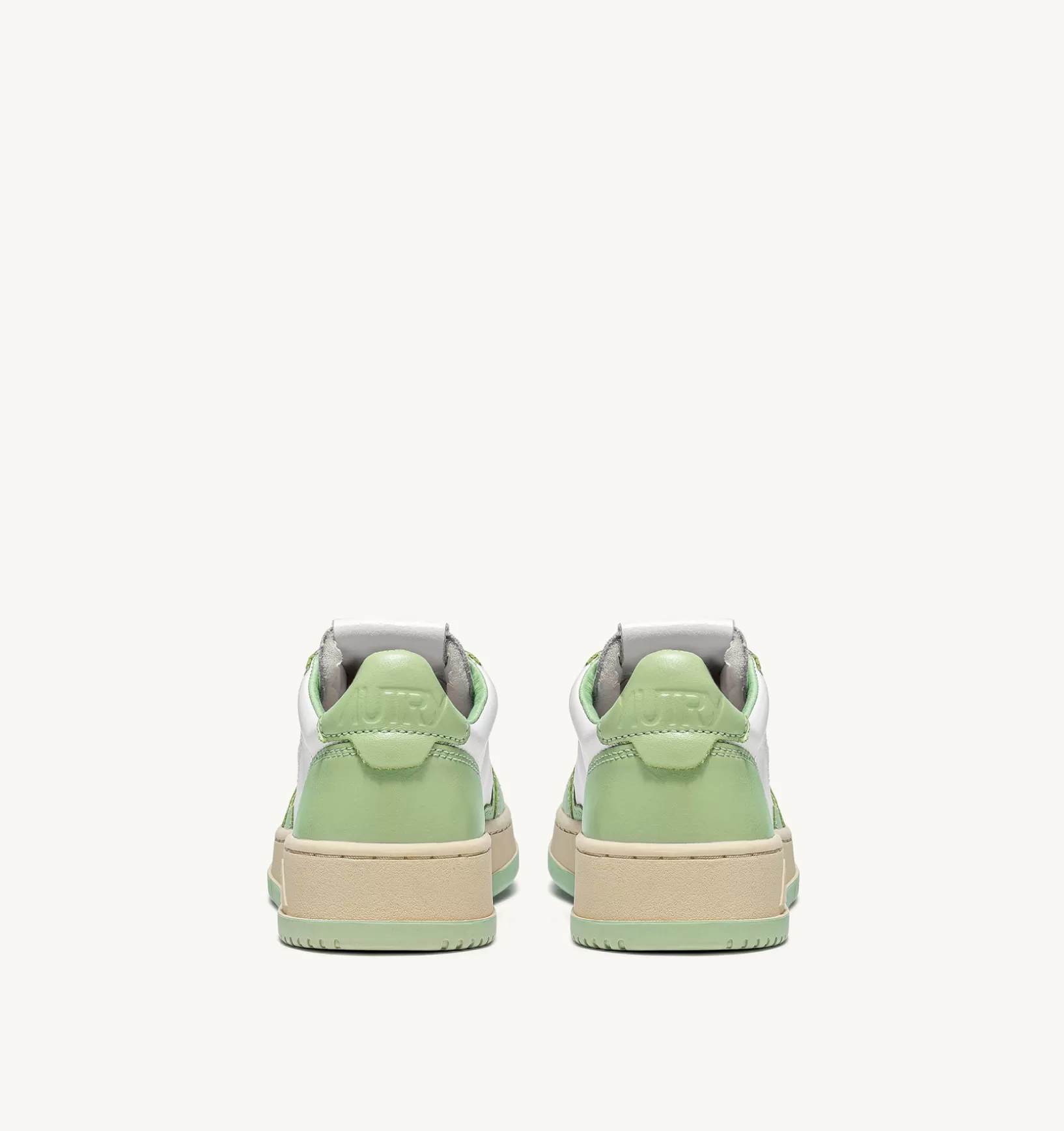 AUTRY Sneakers Medalist Low In Pelle Bicolore Bianco E Nile Green^Donna Medalist