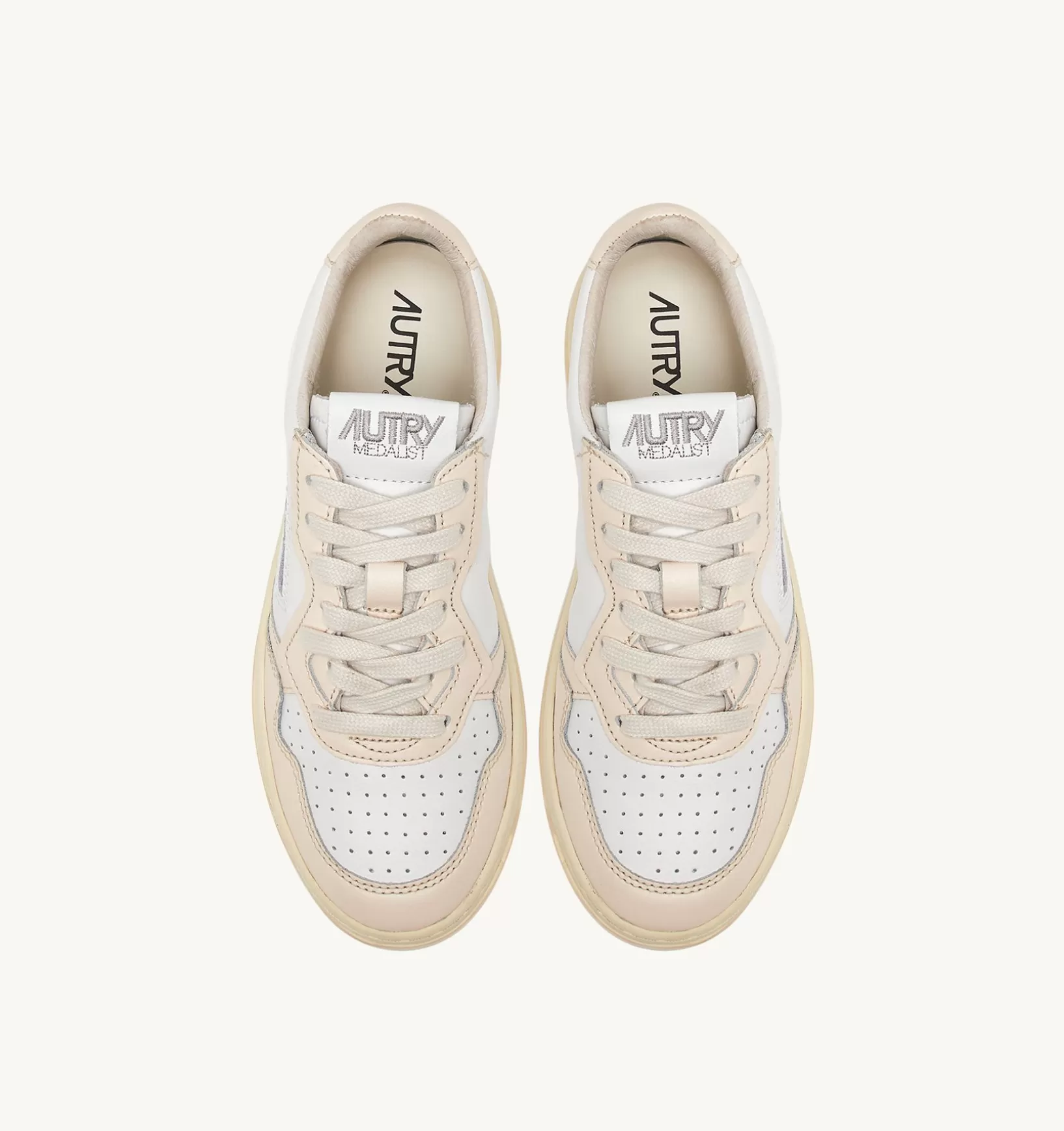 AUTRY Sneakers Medalist Low In Pelle Bicolore Bianco E Rosa^Donna Medalist