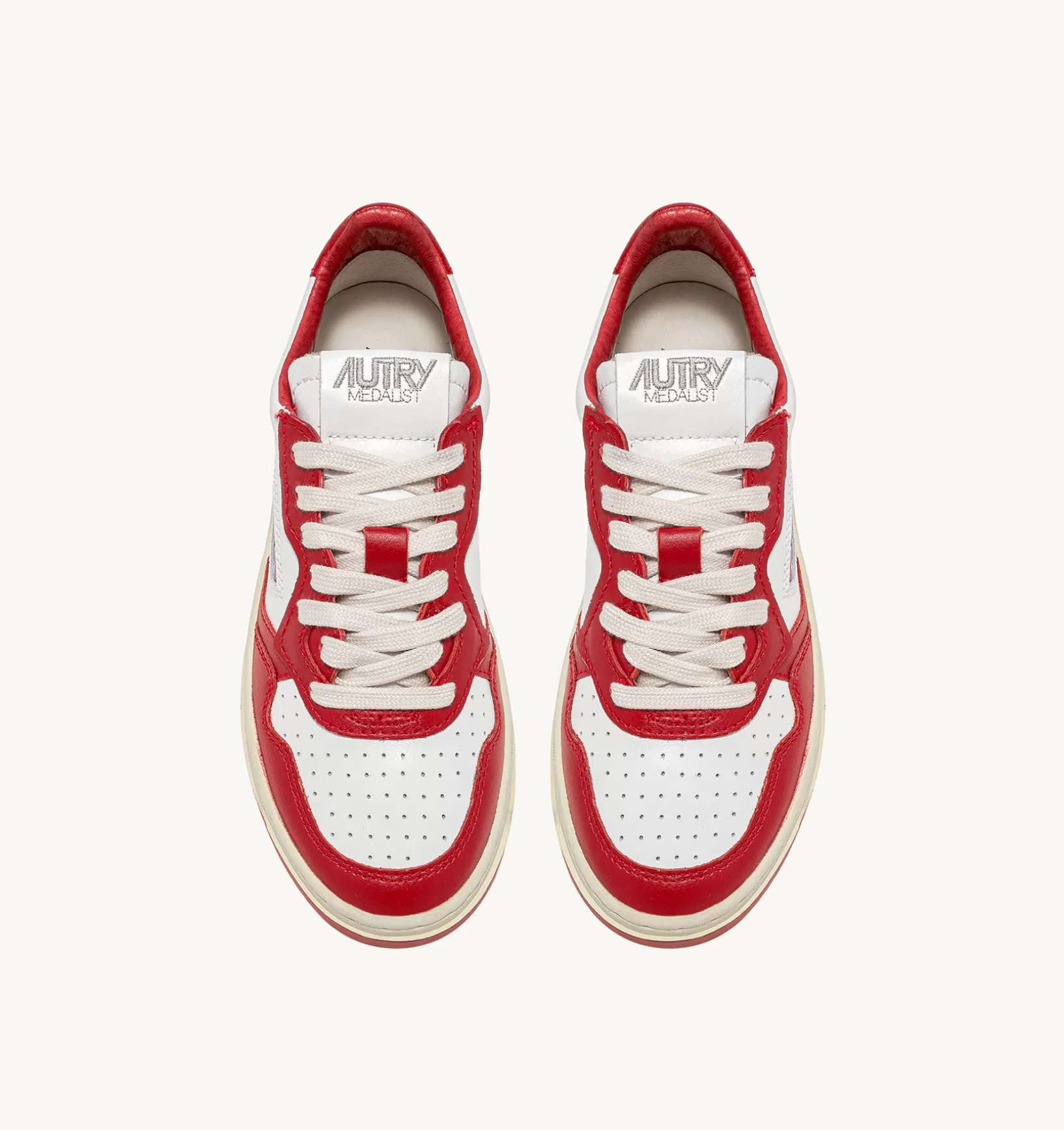 AUTRY Sneakers Medalist Low In Pelle Bicolore Bianco E Rosso^Donna Medalist