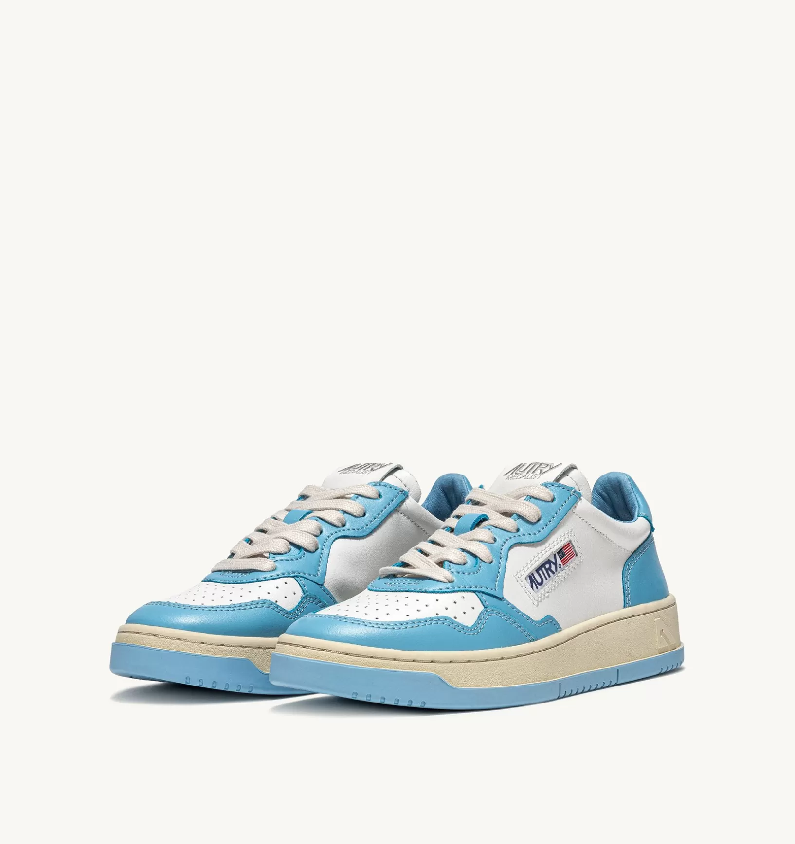 AUTRY Sneakers Medalist Low In Pelle Bicolore Bianco E Sea^Uomo Medalist