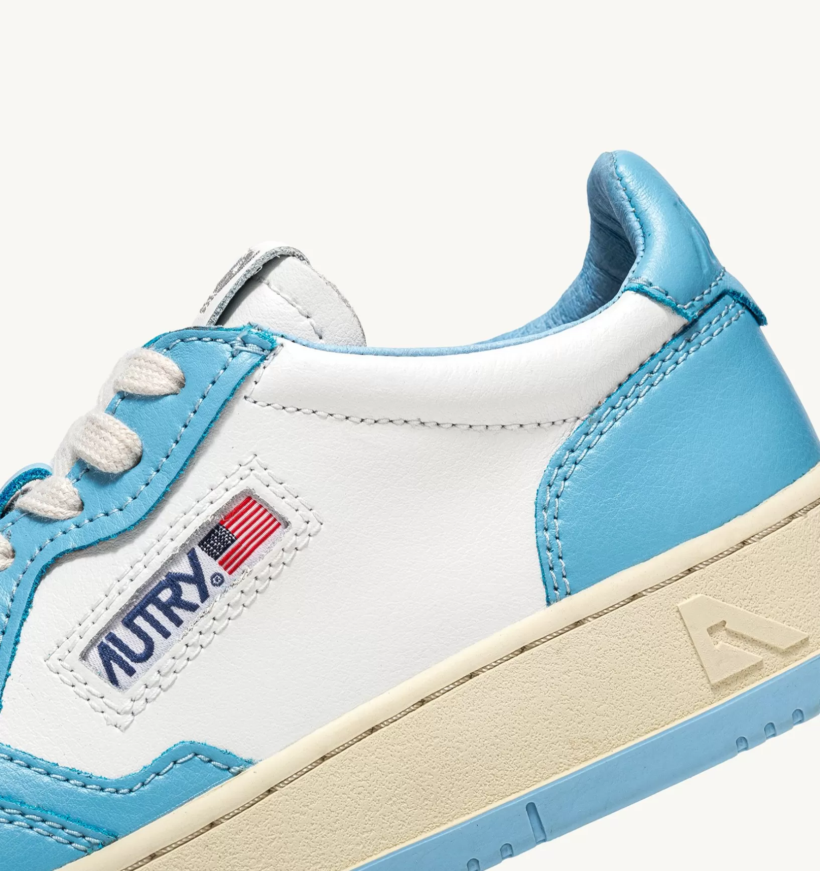 AUTRY Sneakers Medalist Low In Pelle Bicolore Bianco E Sea^Uomo Medalist