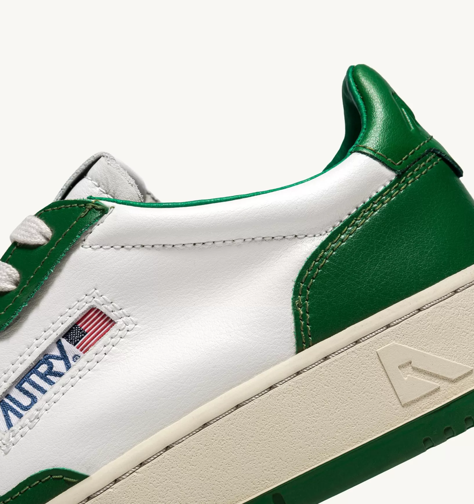 AUTRY Sneakers Medalist Low In Pelle Bicolore Bianco E Verde^Uomo Medalist