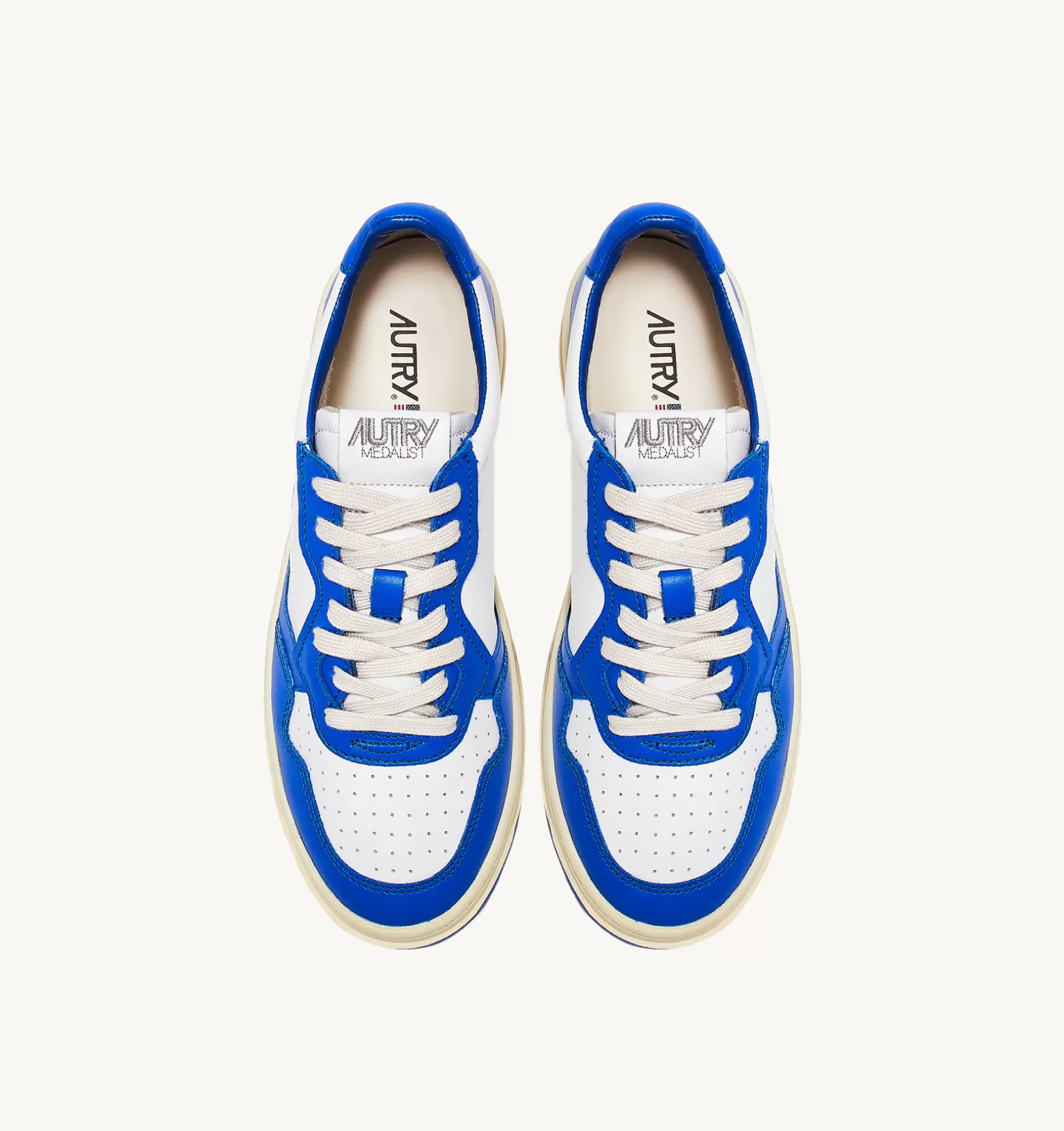 AUTRY Sneakers Medalist Low In Pelle Bicolore Bianco Prince Blue^Uomo Medalist