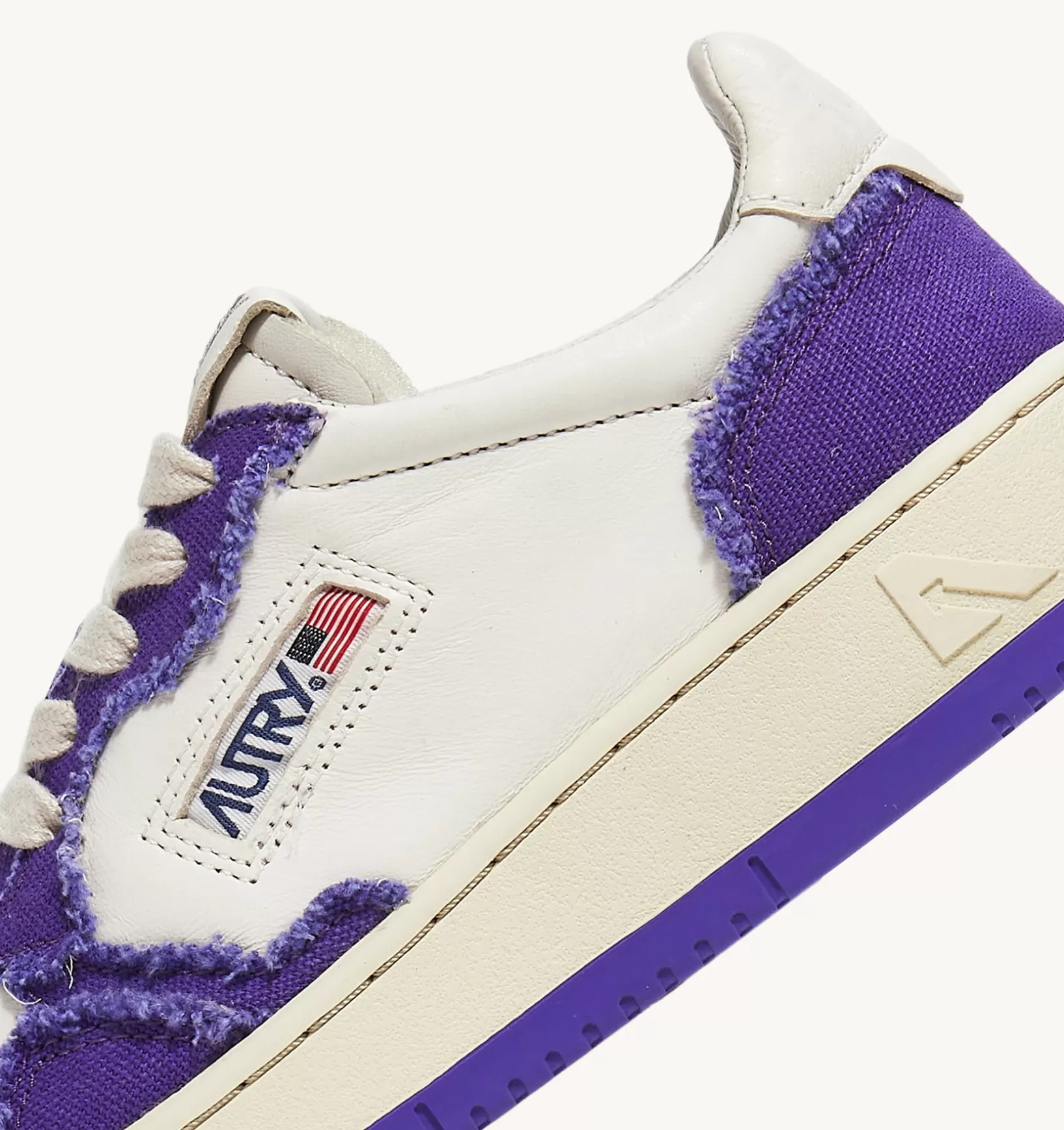 AUTRY Sneakers Medalist Low In Pelle Di Capra E Tela Bianco Violet^Donna Medalist