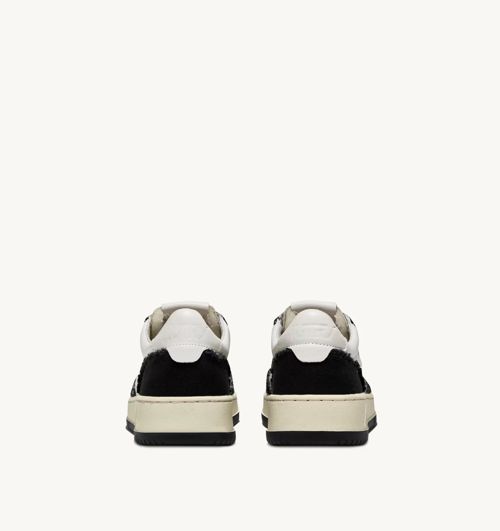AUTRY Sneakers Medalist Low In Pelle Di Capra E Tela Bicolor Bianco Nero^Uomo Medalist