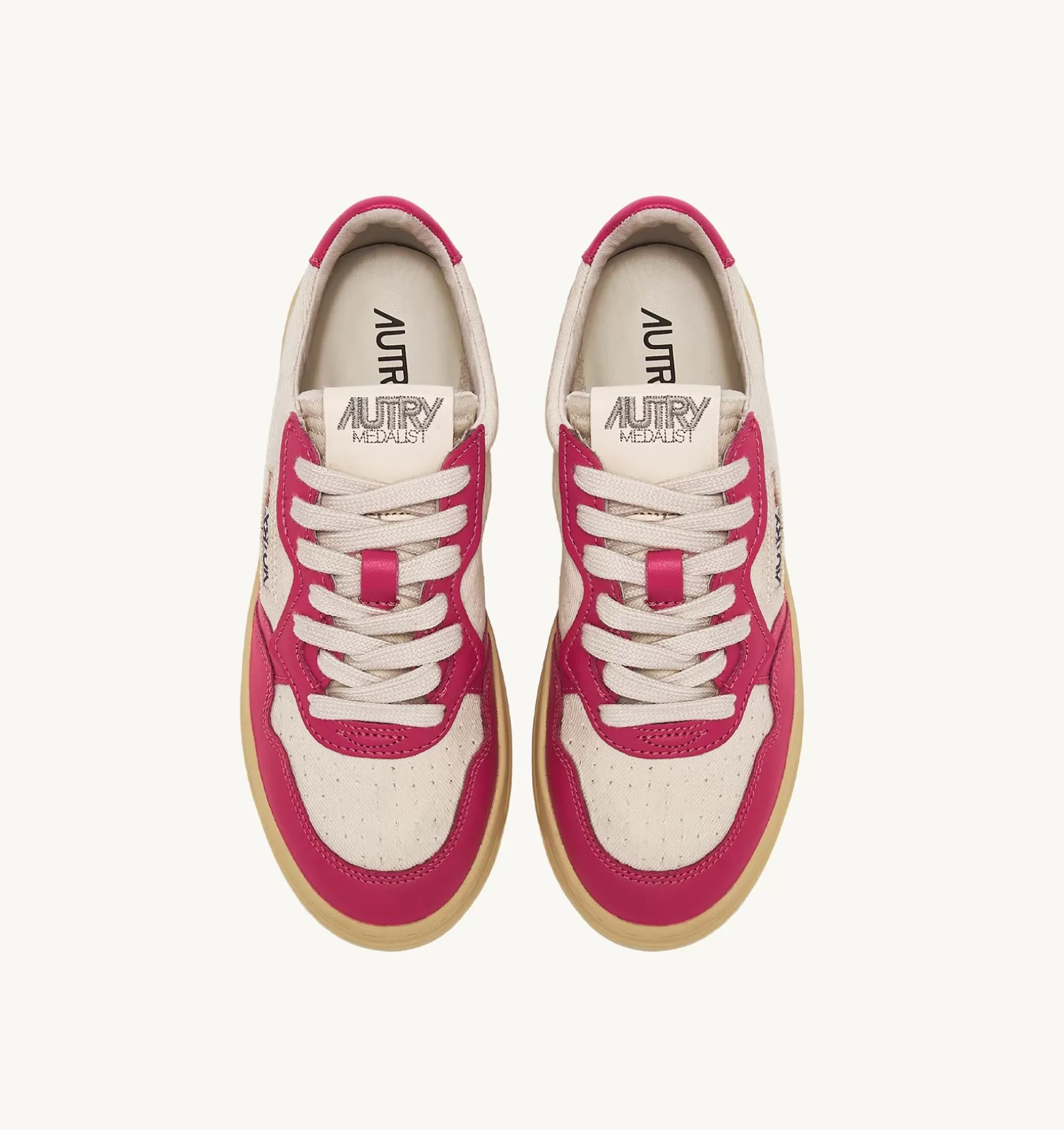 AUTRY Sneakers Medalist Low In Pelle E Canvas Bianco E Bubble^Donna Medalist