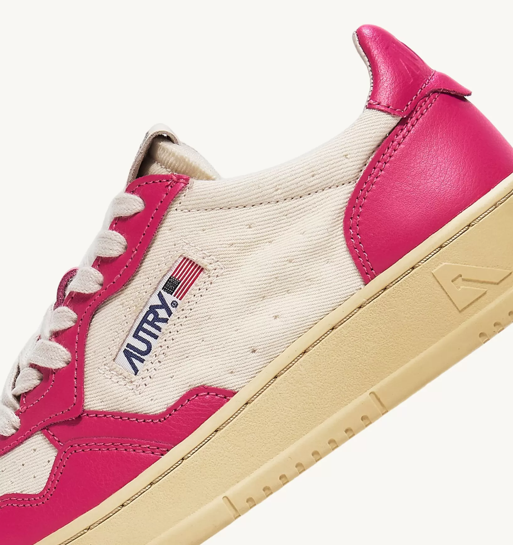 AUTRY Sneakers Medalist Low In Pelle E Canvas Bianco E Bubble^Donna Medalist