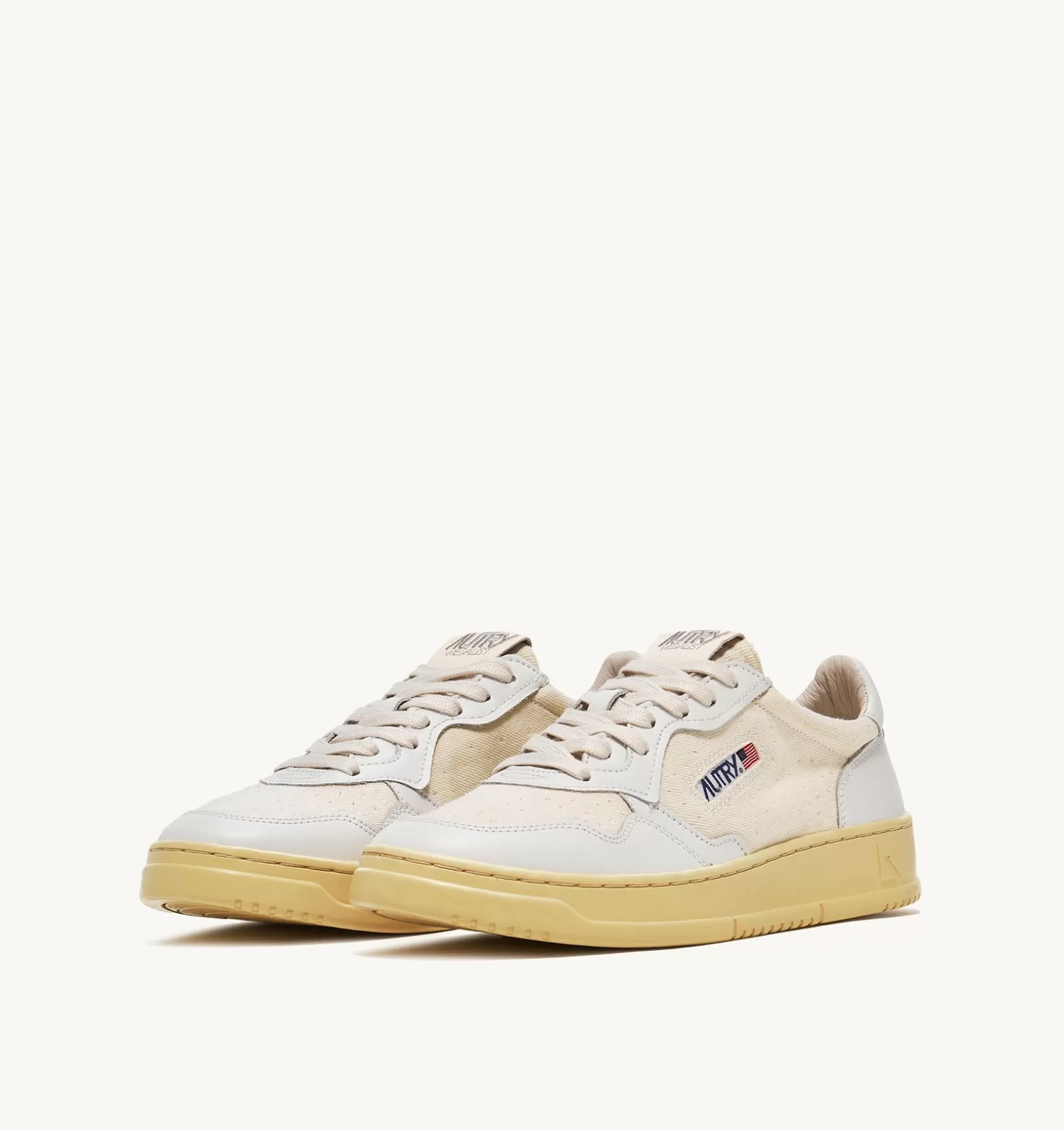 AUTRY Sneakers Medalist Low In Pelle E Canvas Color Bianco^Donna Medalist