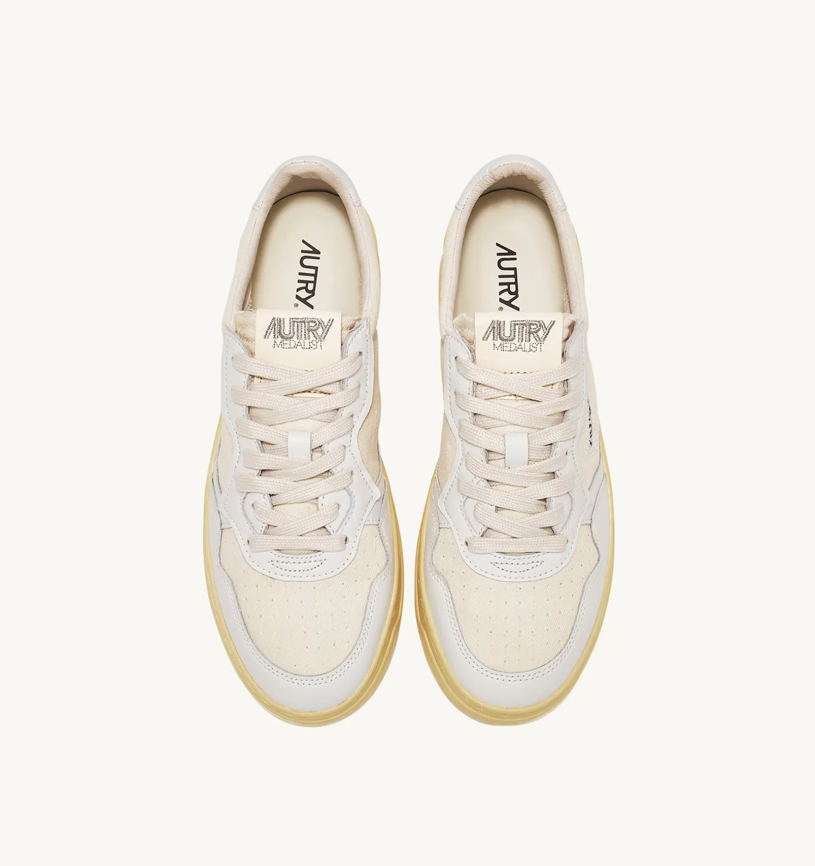 AUTRY Sneakers Medalist Low In Pelle E Canvas Color Bianco^Donna Medalist