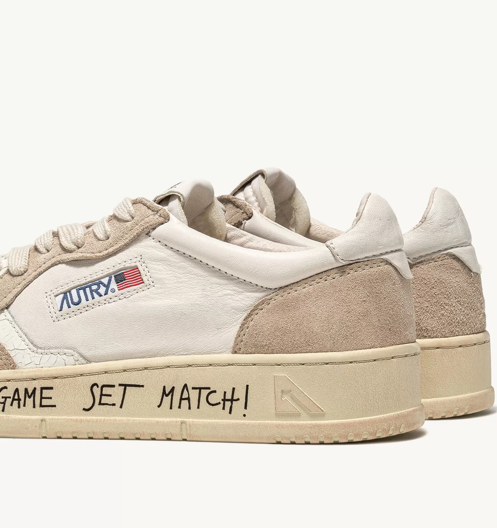 AUTRY Sneakers Medalist Low In Pelle E Suede Bianco^Uomo Medalist