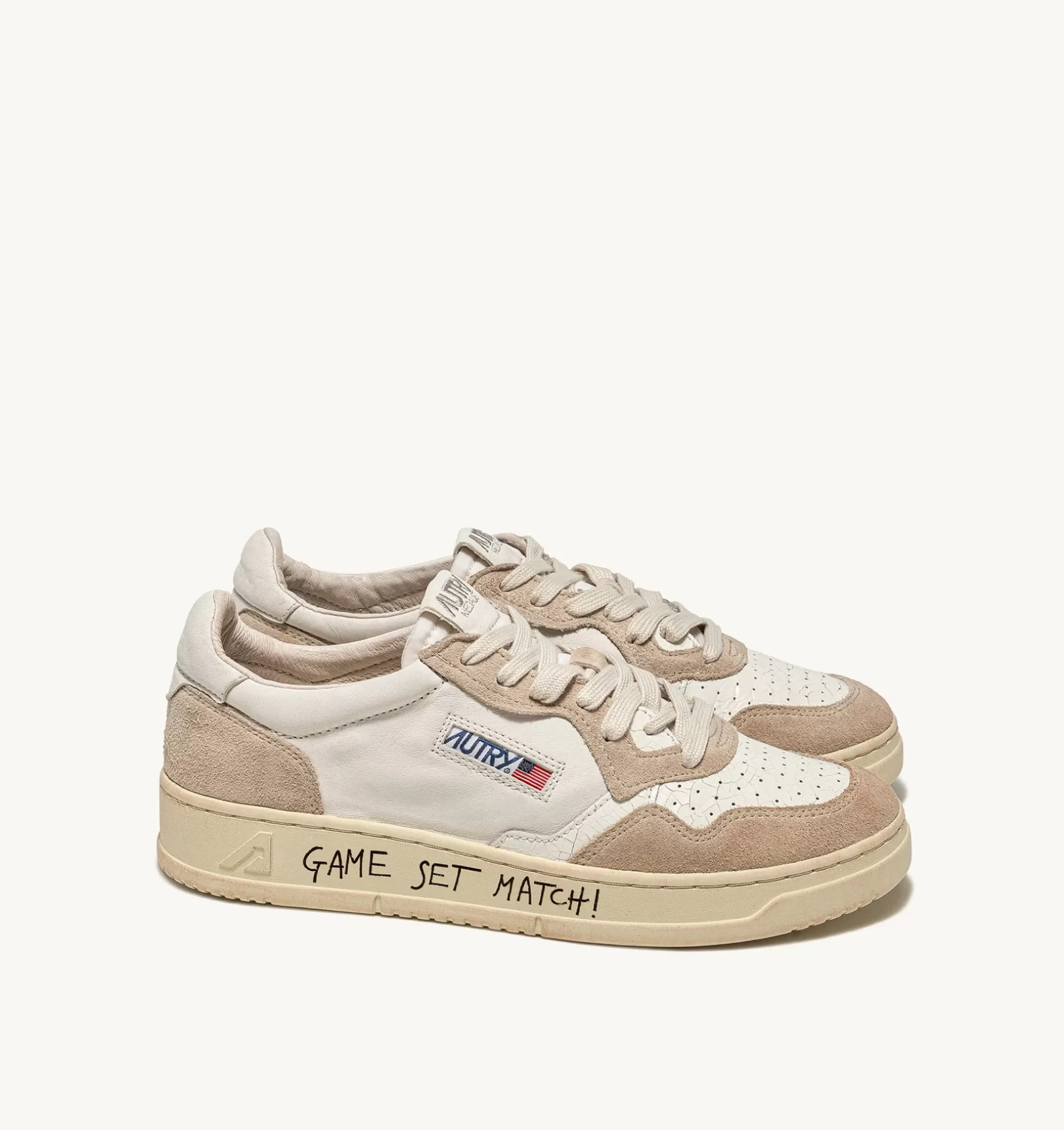 AUTRY Sneakers Medalist Low In Pelle E Suede Bianco^Uomo Medalist