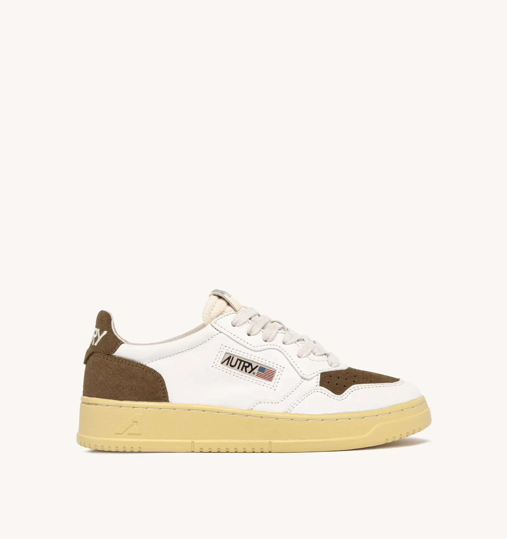 AUTRY Sneakers Medalist Low In Pelle E Suede Bianco E Marrone^Donna Medalist