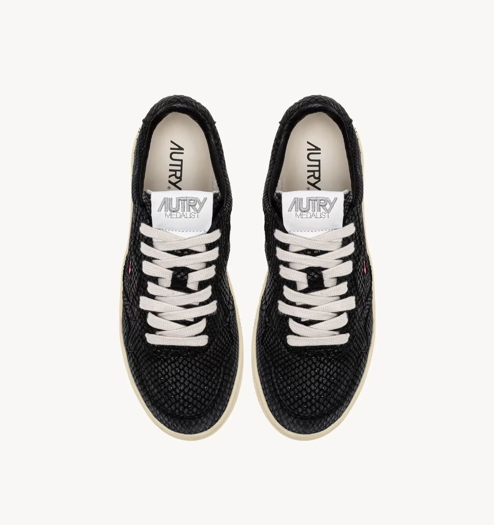 AUTRY Sneakers Medalist Low In Pelle Effetto Snake Colore Argento^Donna Medalist