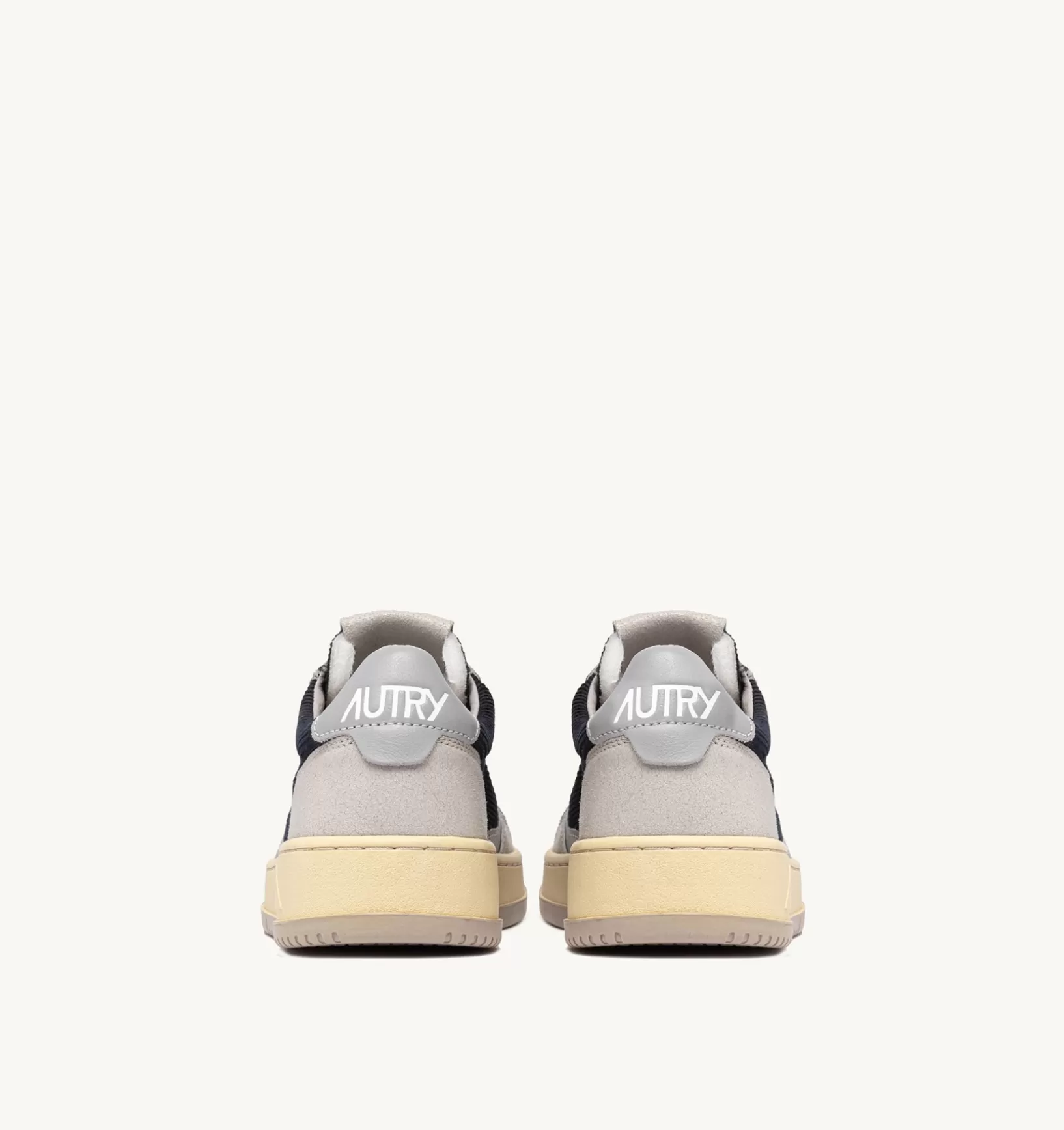 AUTRY Sneakers Medalist Low In Pelle Grigia E Velluto A Costine Blu^Uomo Medalist