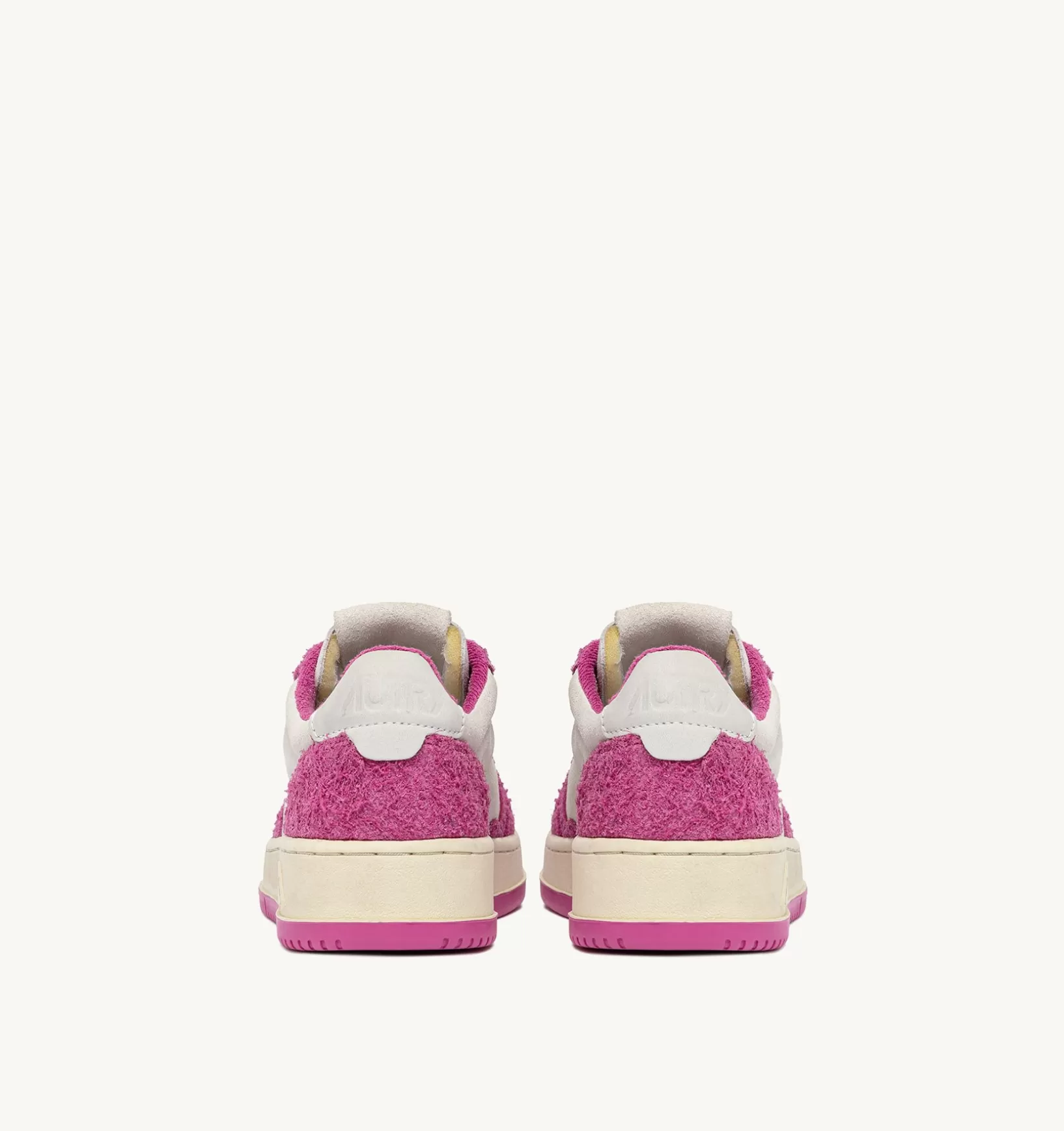AUTRY Sneakers Medalist Low In Suede Bianco E Suede Effetto Hair Fucsia^Donna Medalist