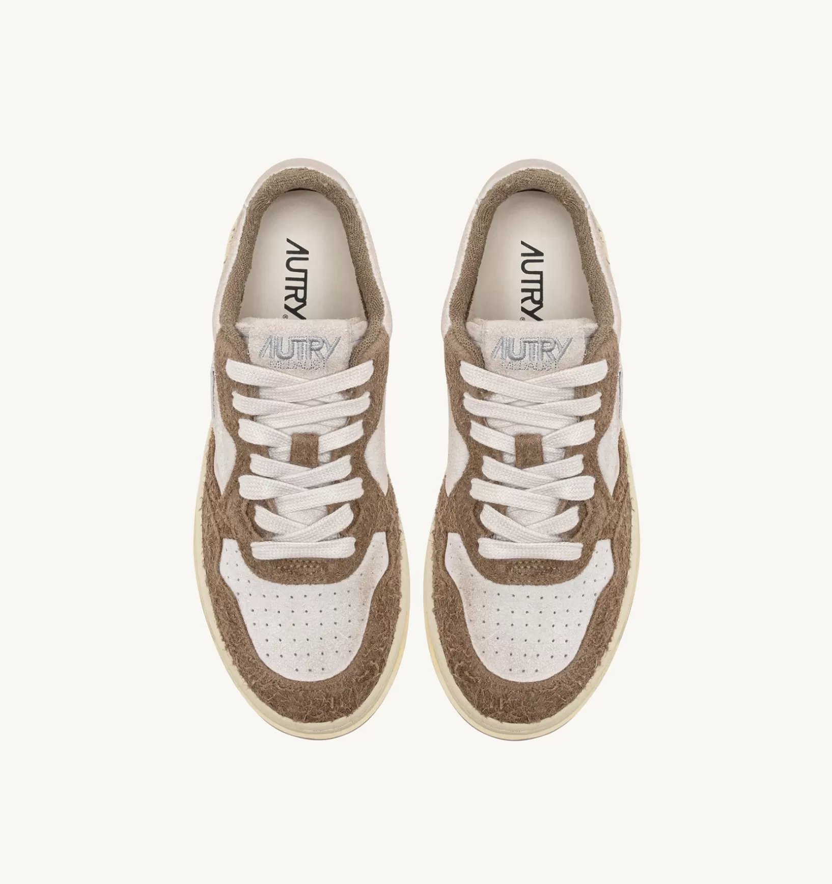 AUTRY Sneakers Medalist Low In Suede Bianco E Suede Effetto Hair Mud^Donna Medalist