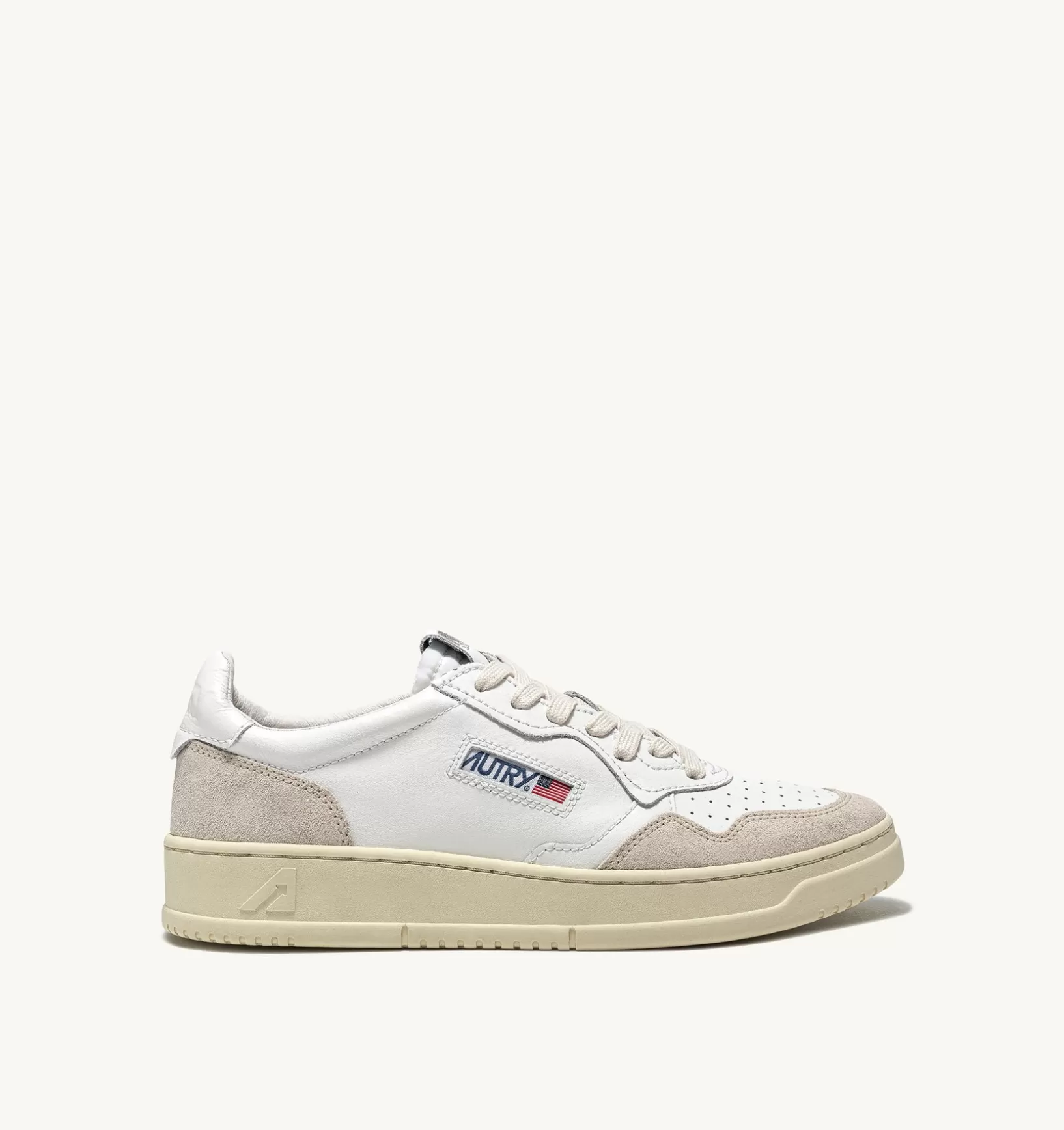 AUTRY Sneakers Medalist Low In Suede E Pelle Bianca^Uomo Medalist