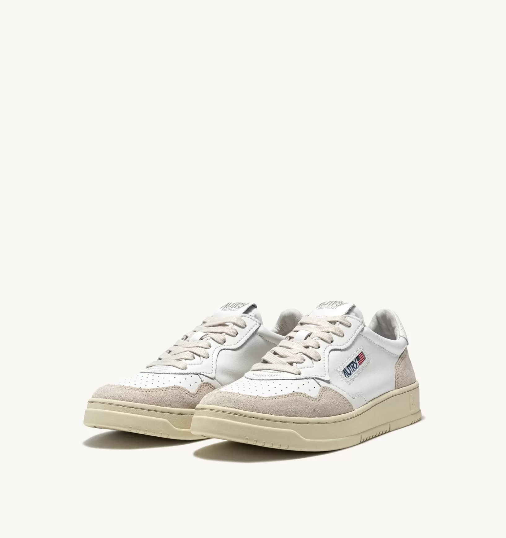 AUTRY Sneakers Medalist Low In Suede E Pelle Bianca^Uomo Medalist