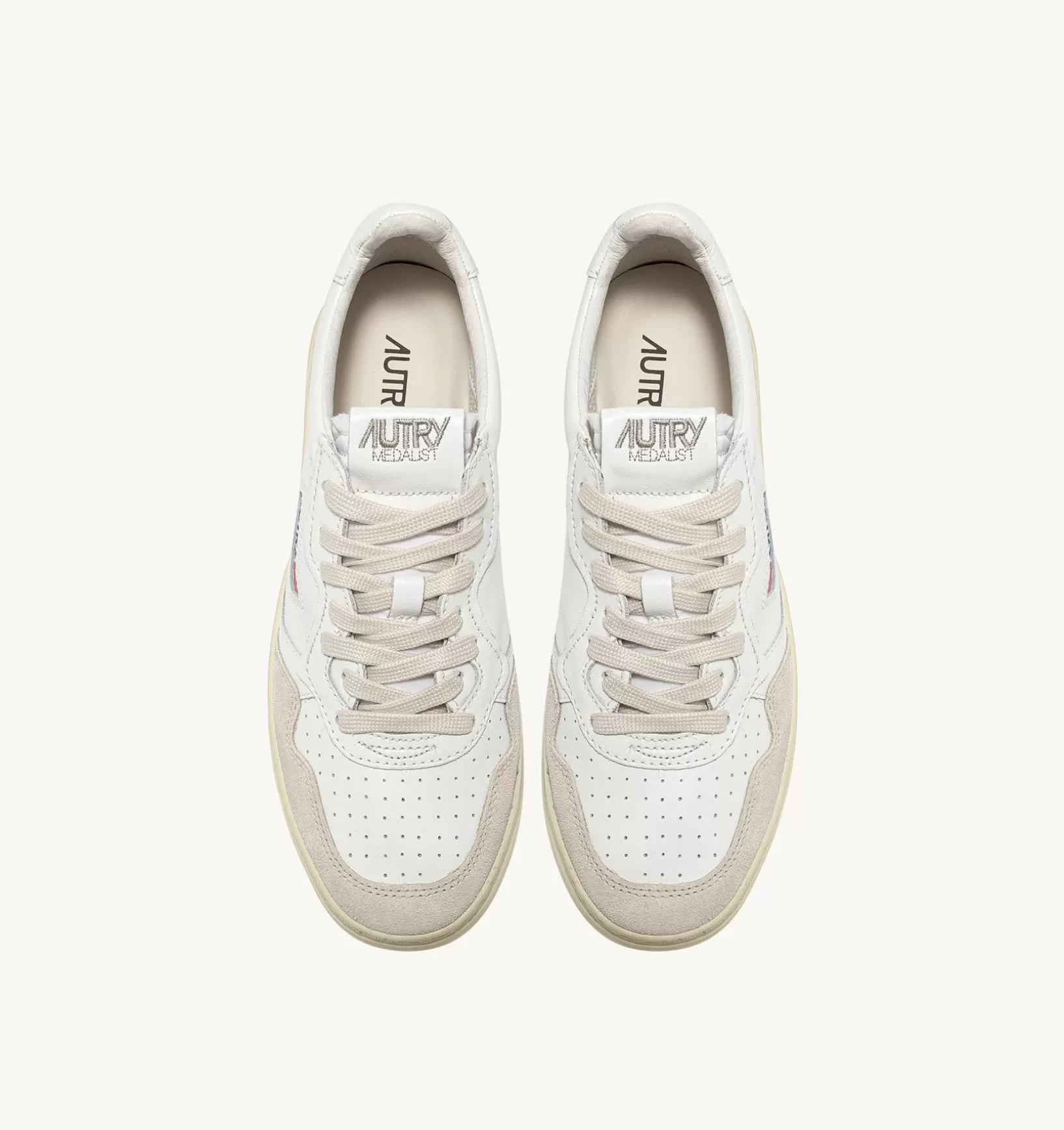 AUTRY Sneakers Medalist Low In Suede E Pelle Bianca^Uomo Medalist