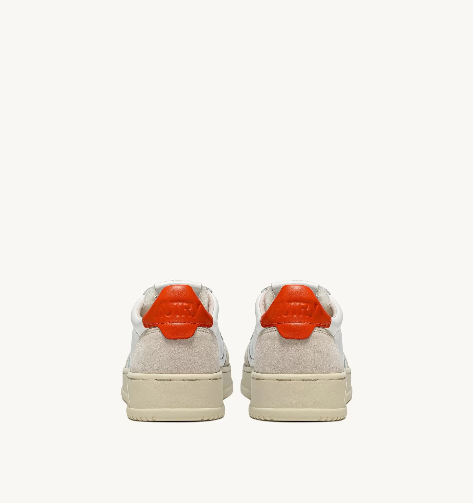 AUTRY Sneakers Medalist Low In Suede E Pelle Bianca E Arancione^Donna Medalist
