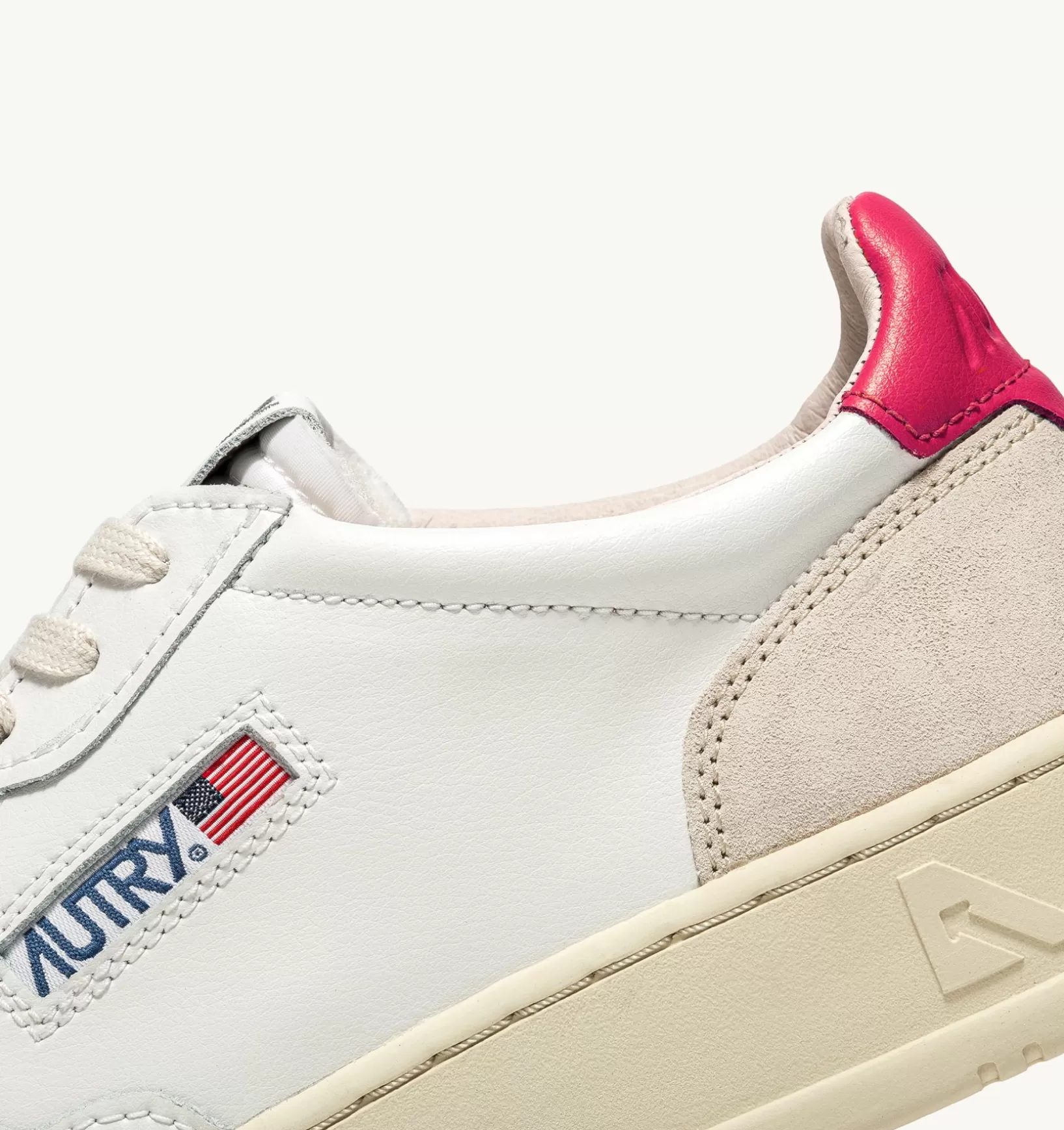 AUTRY Sneakers Medalist Low In Suede E Pelle Bianca E Bubble^Donna Medalist