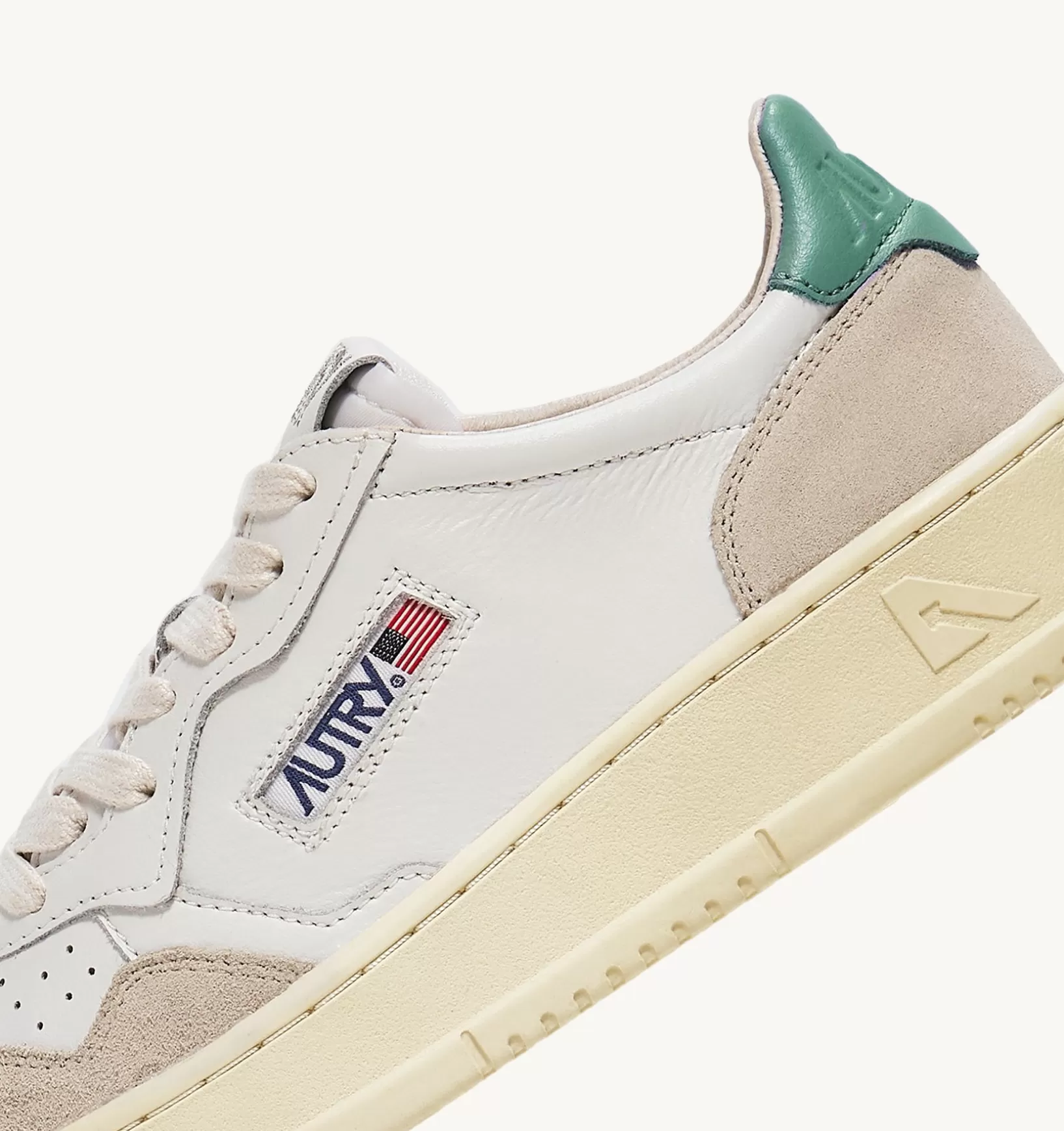 AUTRY Sneakers Medalist Low In Suede E Pelle Bianca E Malachi^Uomo Medalist