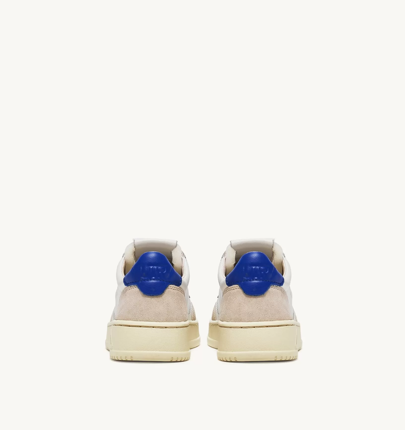 AUTRY Sneakers Medalist Low In Suede E Pelle Bianca E Prince Blue^Donna Medalist