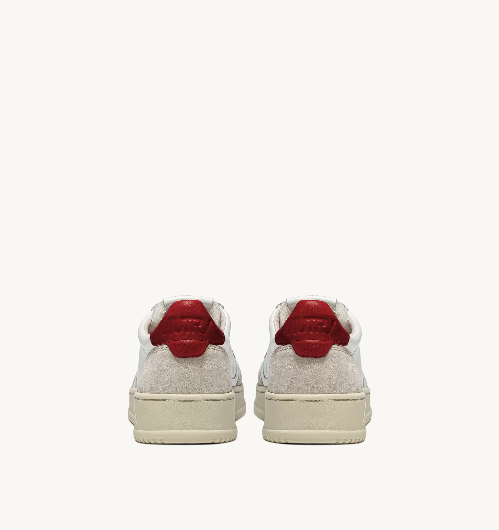 AUTRY Sneakers Medalist Low In Suede E Pelle Bianca E Rossa^Donna Medalist