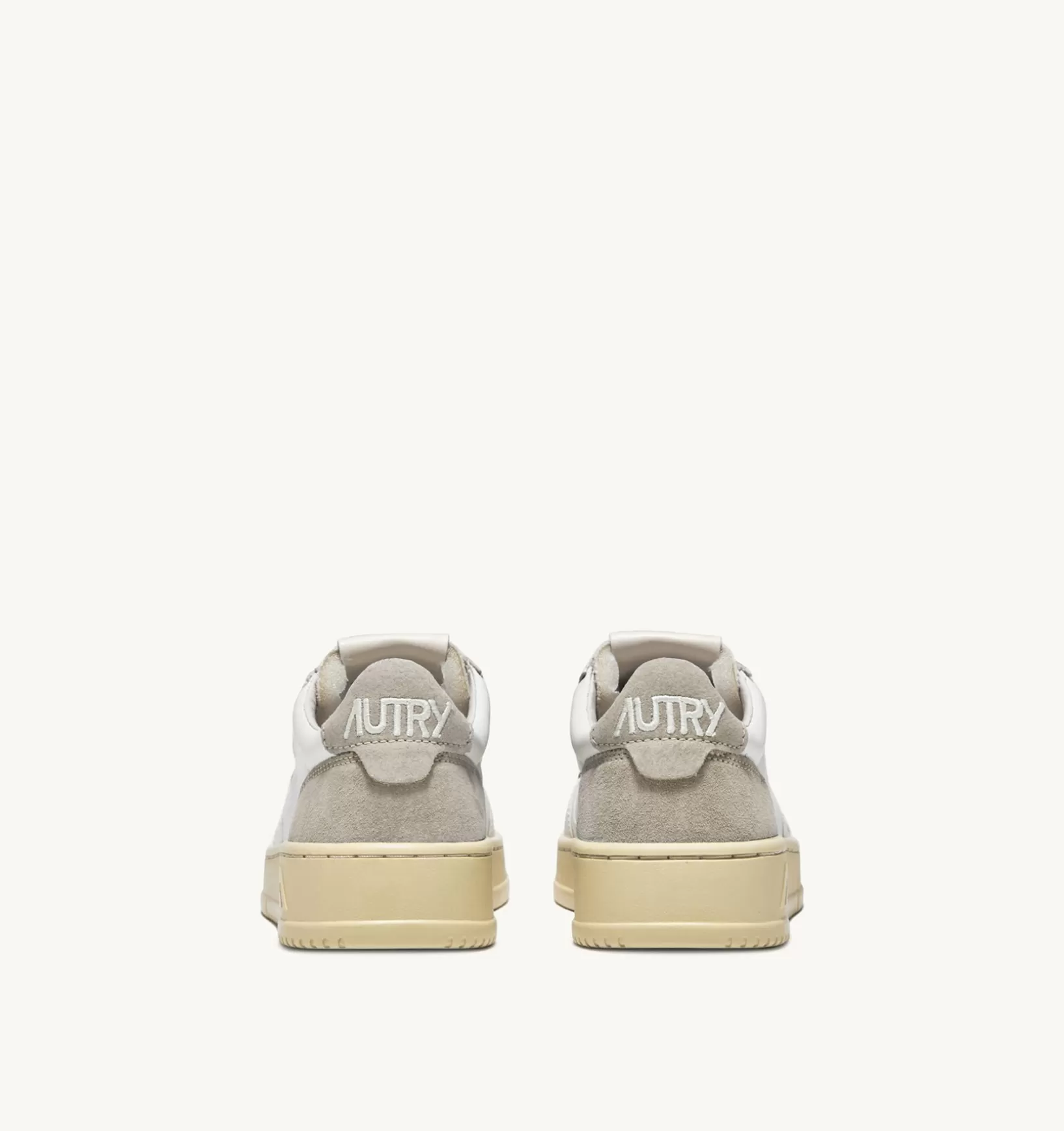 AUTRY Sneakers Medalist Low In Suede E Pelle Bianca E Sand^Donna Medalist