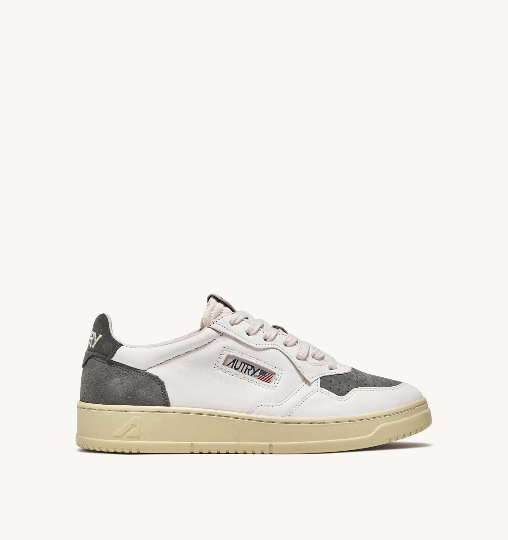 AUTRY Sneakers Medalist Low In Suede E Pelle Bianco E Military^Donna Medalist