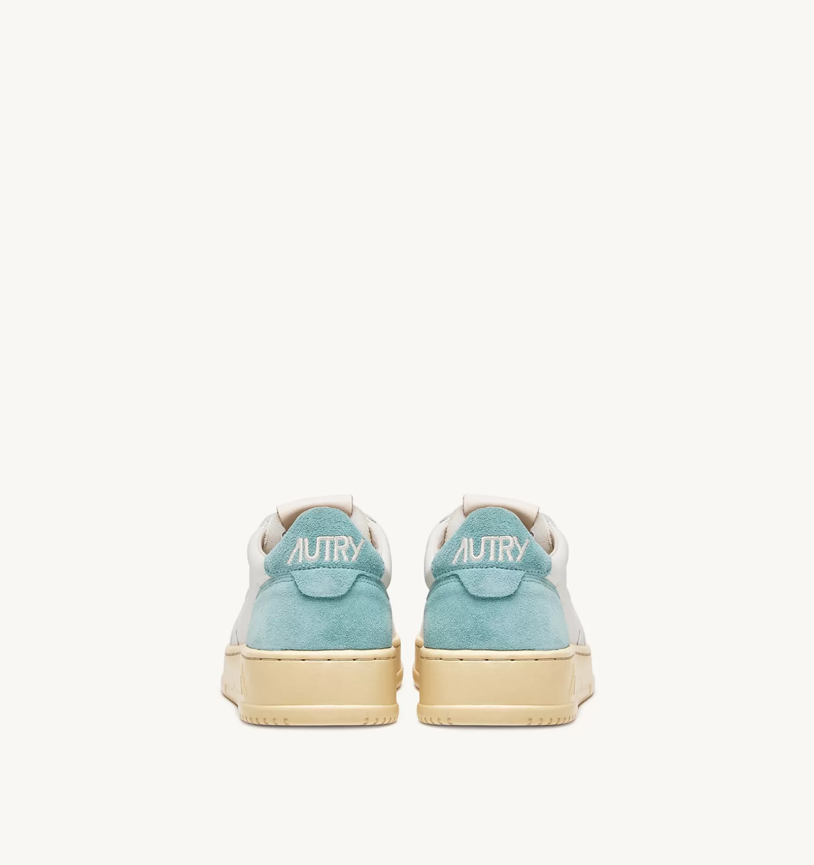 AUTRY Sneakers Medalist Low In Suede E Pelle Bianco E Turquoise^Uomo Medalist