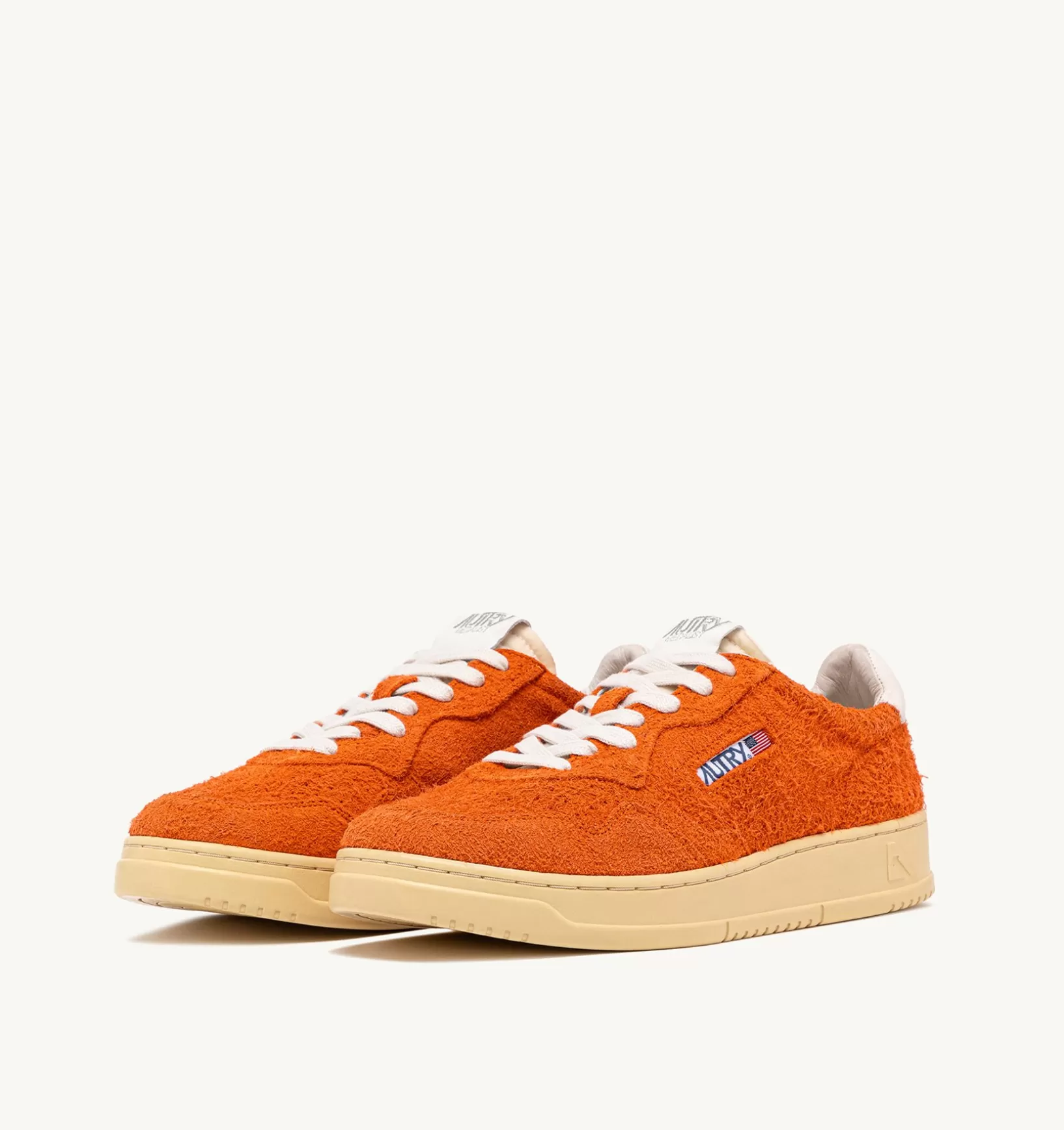 AUTRY Sneakers Medalist Low In Suede Effetto Hair Arancione^Uomo Medalist