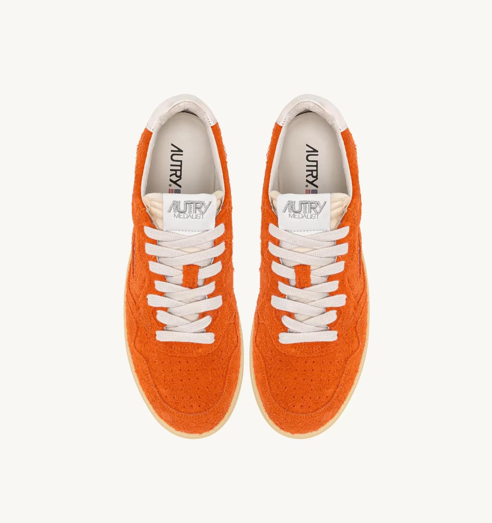 AUTRY Sneakers Medalist Low In Suede Effetto Hair Arancione^Uomo Medalist