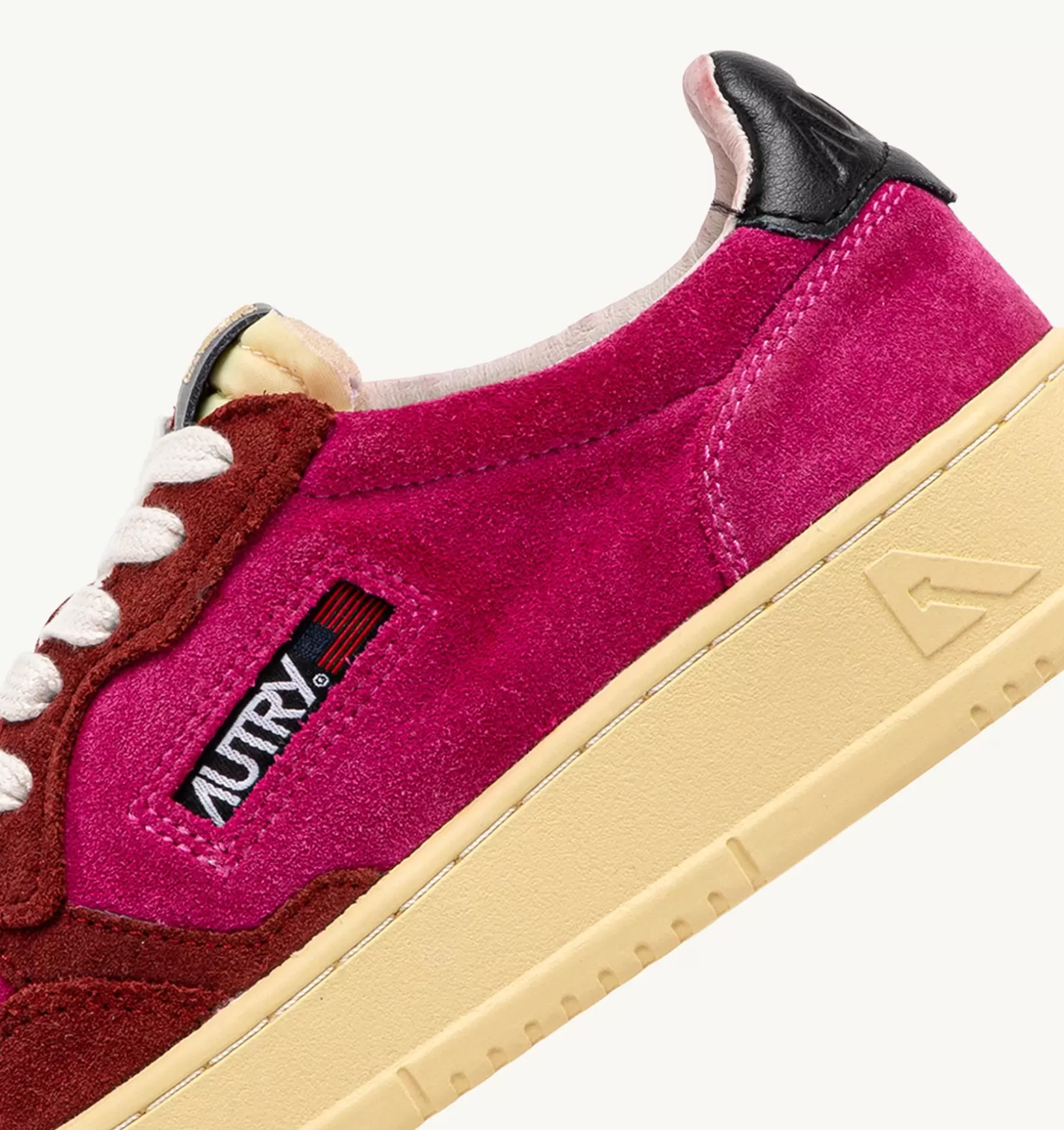 AUTRY Sneakers Medalist Low In Suede Fucsia E Bordeaux^Donna Medalist