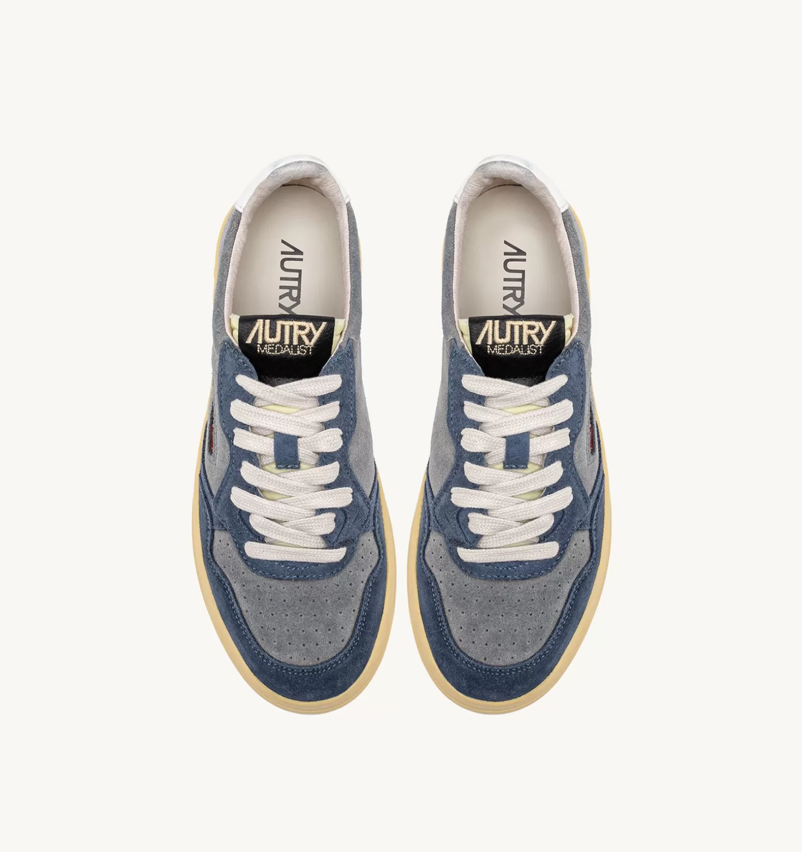 AUTRY Sneakers Medalist Low In Suede Grigio E Azzurro^Donna Medalist