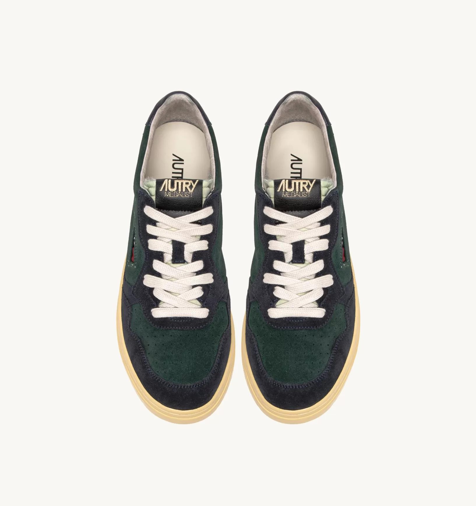 AUTRY Sneakers Medalist Low In Suede Verde E Blu^Uomo Medalist