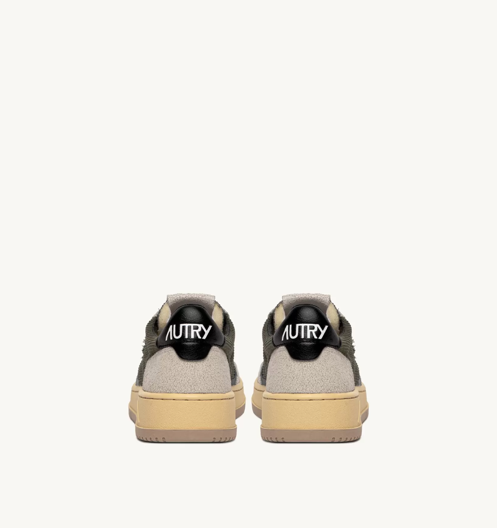 AUTRY Sneakers Medalist Low In Velluto A Costine Verde E Pelle Bianca^Uomo Medalist