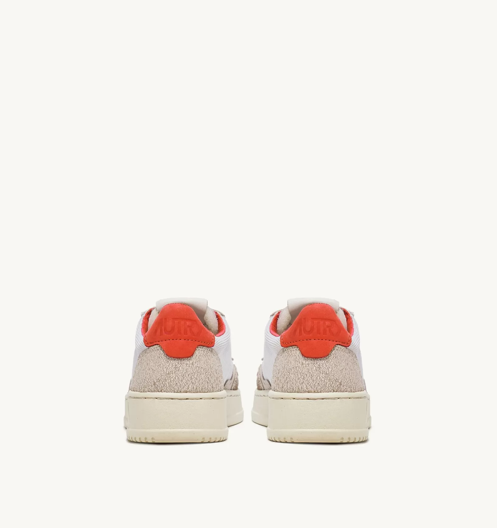 AUTRY Sneakers Medalist Low Pelle Di Capra E Nabuk Bianco Arancione^Donna Medalist