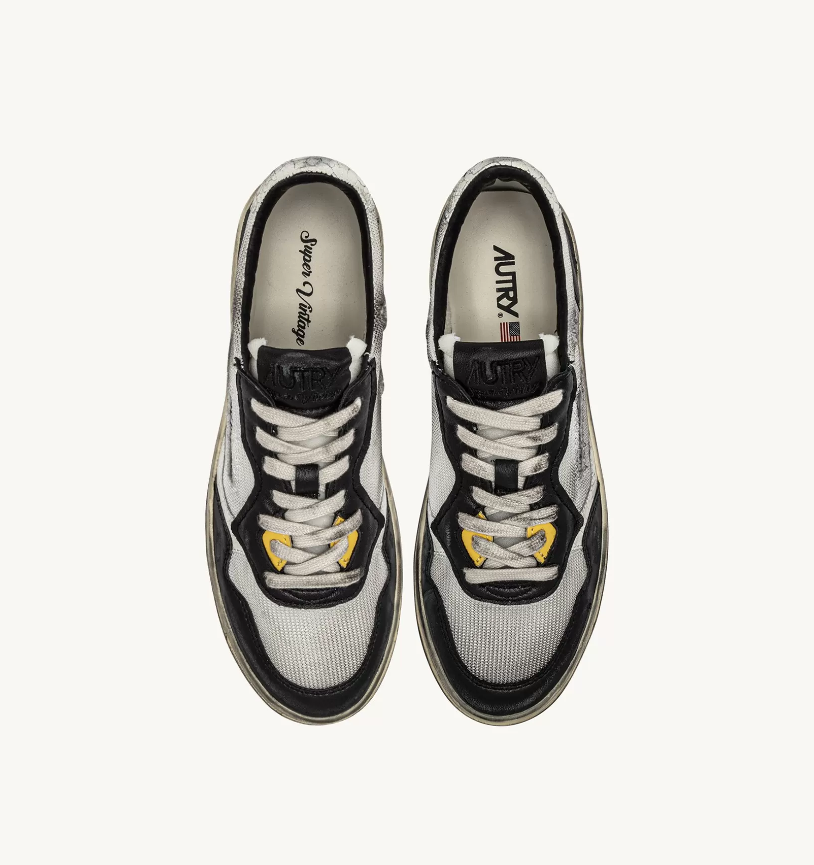AUTRY Sneakers Medalist Low Super Vintage In Mesh E Suede Bianco E Argento^Uomo Super Vintage