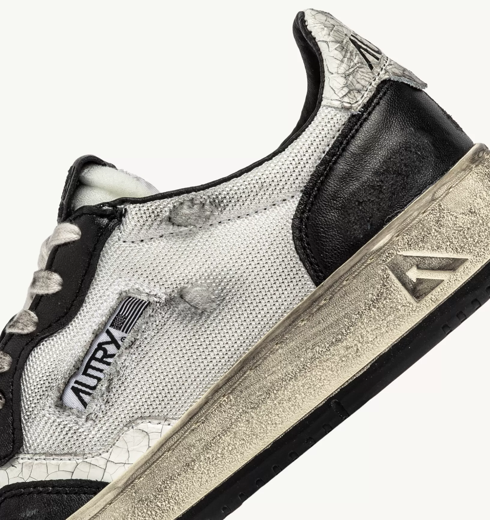 AUTRY Sneakers Medalist Low Super Vintage In Mesh E Suede Bianco E Argento^Uomo Super Vintage