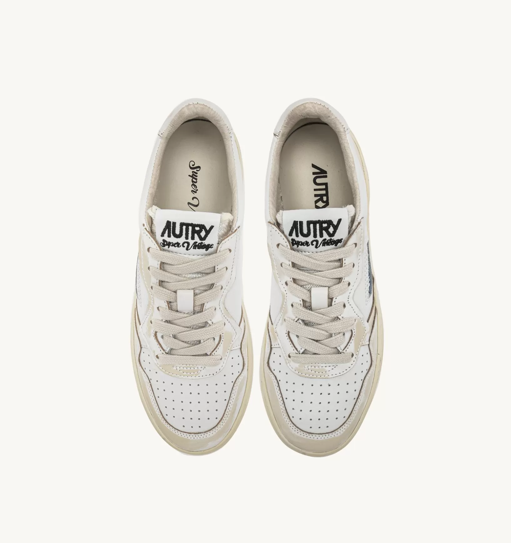 AUTRY Sneakers Medalist Low Super Vintage In Pelle Asportable Bianco Ivory^Donna Medalist