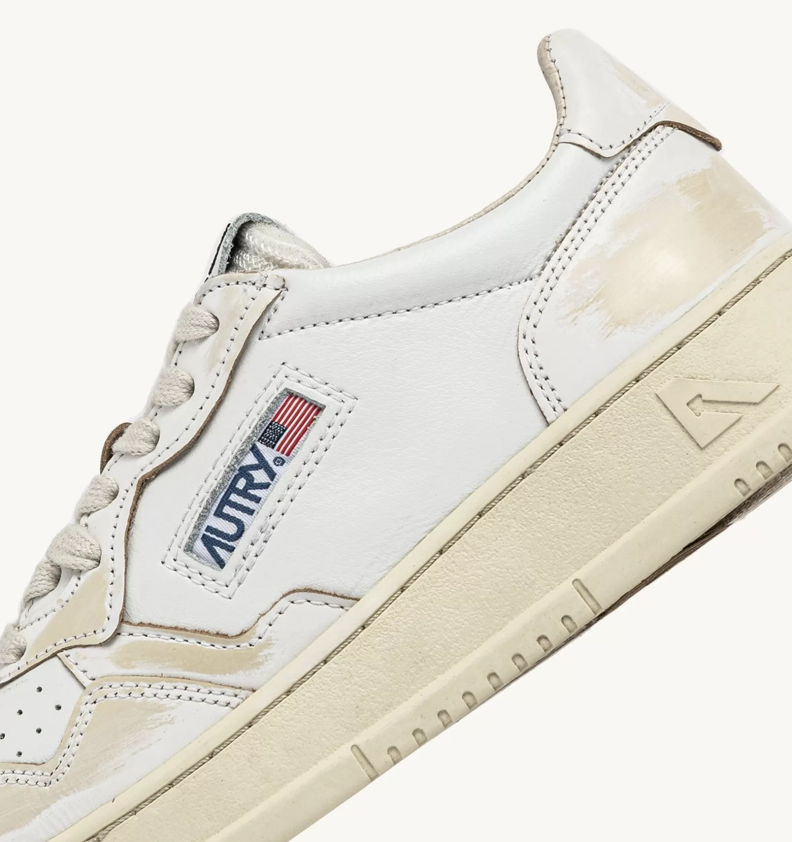 AUTRY Sneakers Medalist Low Super Vintage In Pelle Asportable Bianco Ivory^Donna Medalist