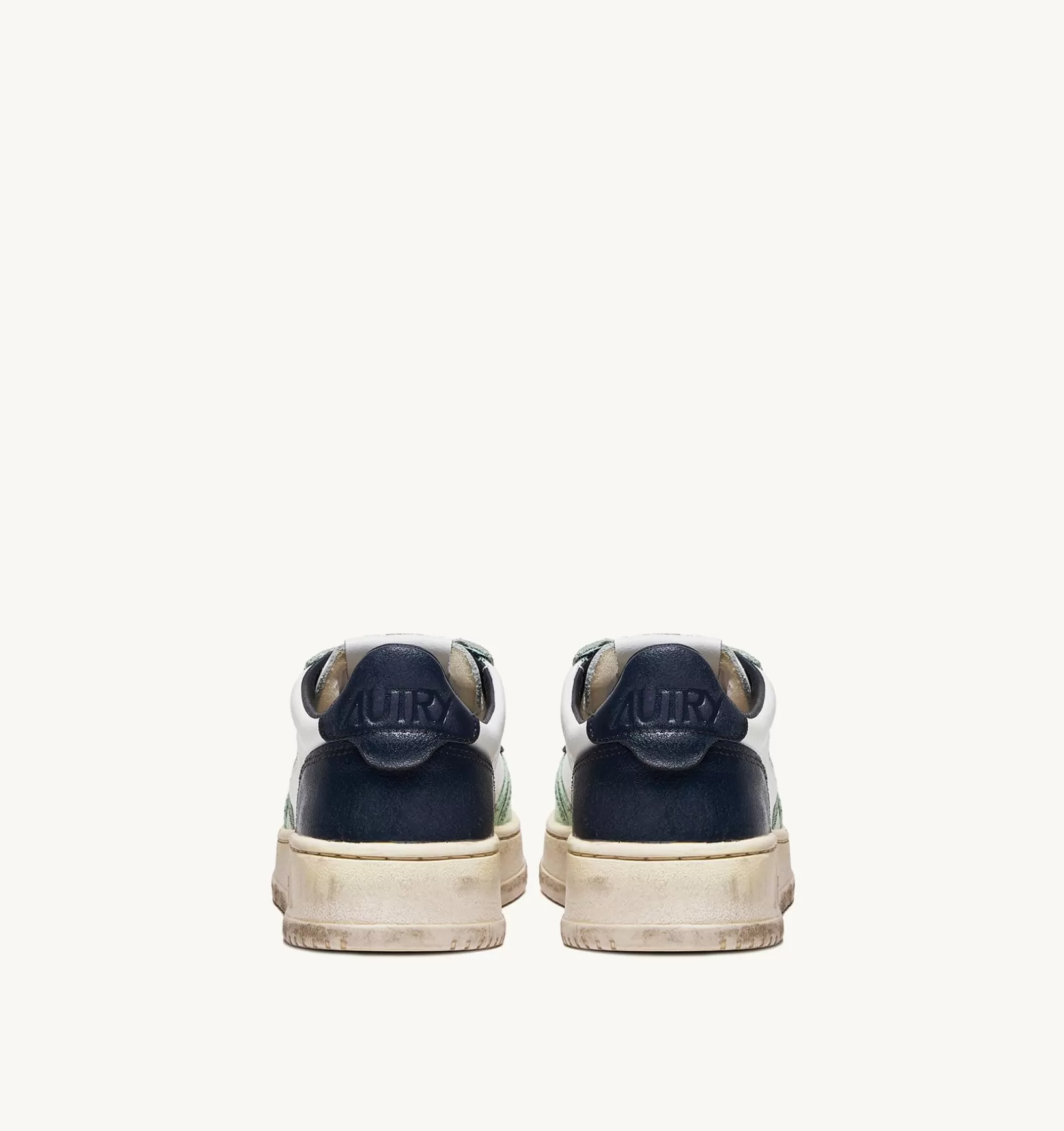AUTRY Sneakers Medalist Low Super Vintage In Pelle Bianco Nile Blu^Uomo Super Vintage