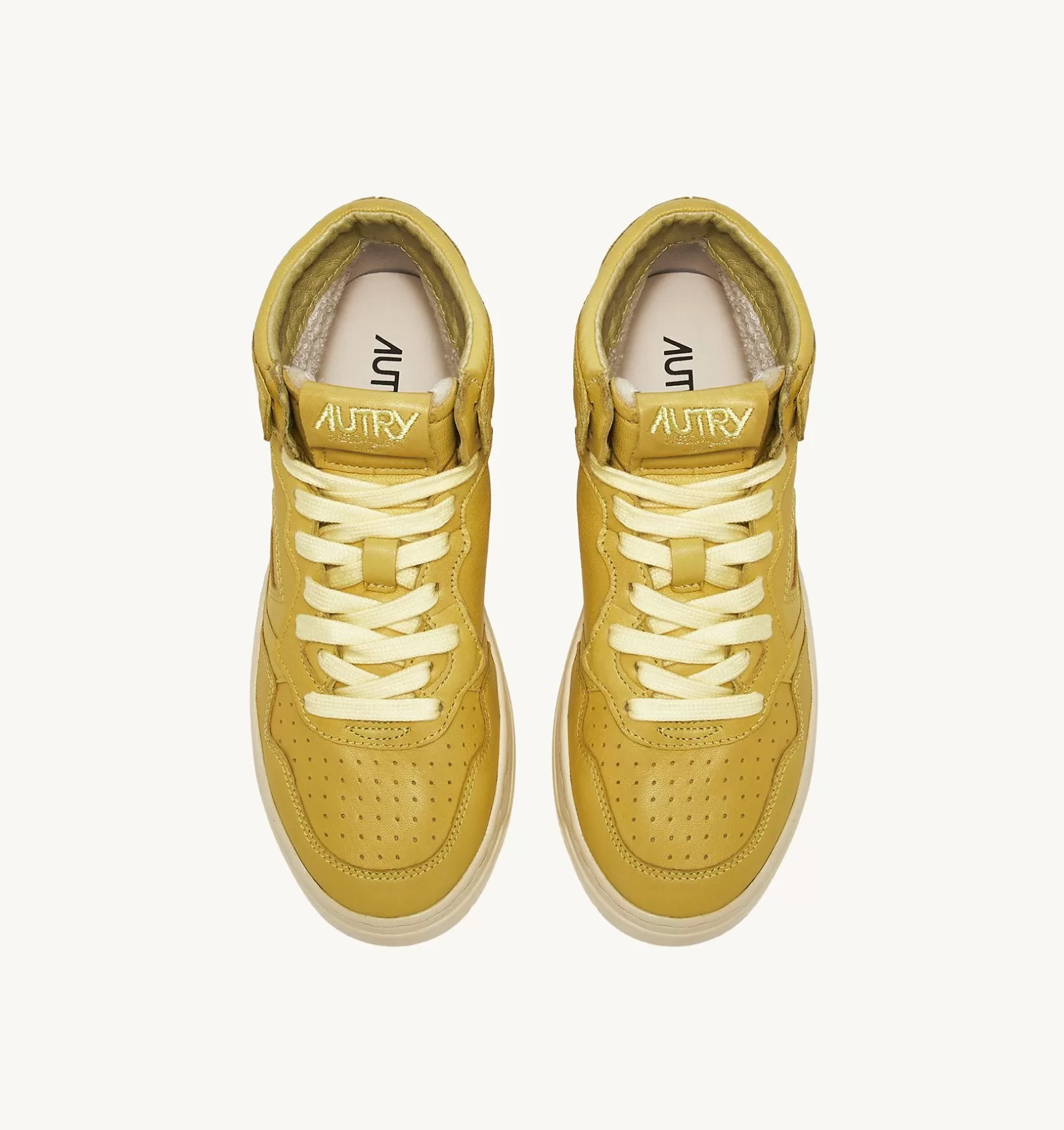 AUTRY Sneakers Medalist Mid In Morbida Pelle Yellow Iris Di Capra^Donna Medalist