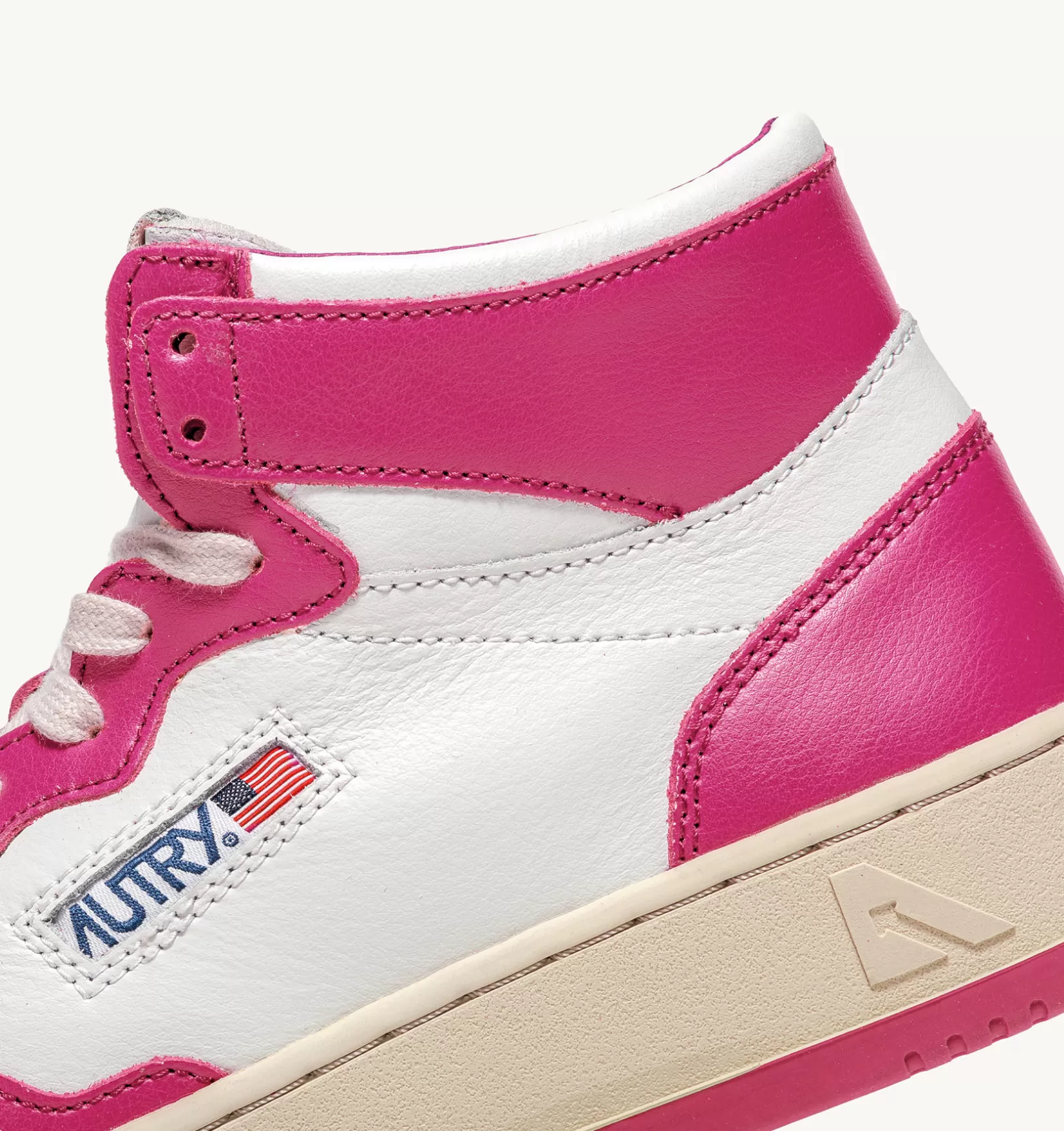 AUTRY Sneakers Medalist Mid In Pelle Bicolore Bianco E Fuxia^Donna Medalist